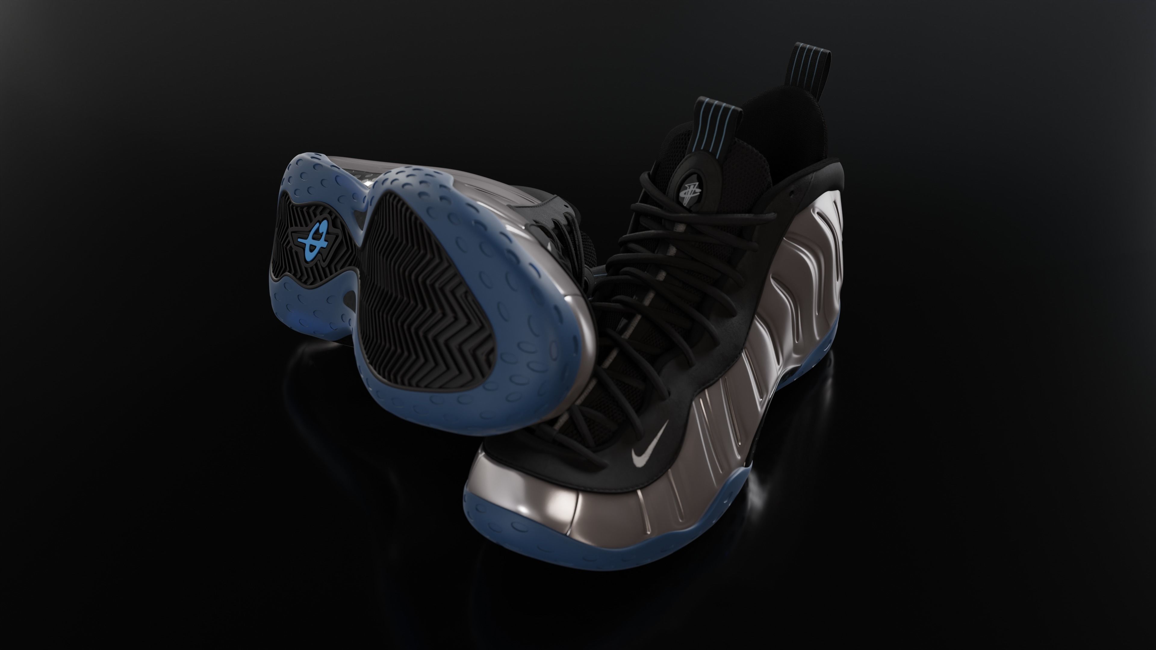 Nike Air Foamposite sneaker Low-poly 3D model_78