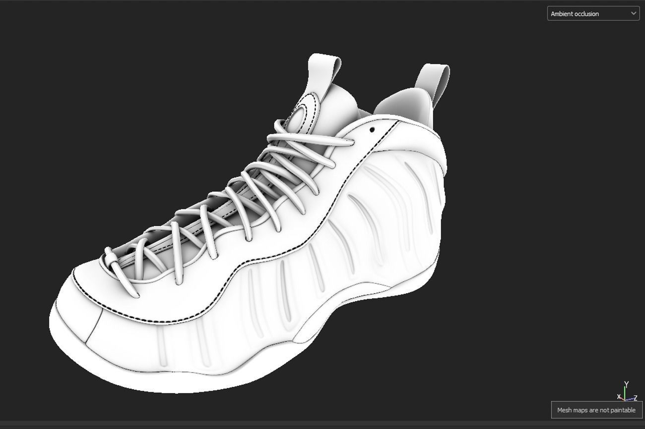 Nike Air Foamposite sneaker Low-poly 3D model_14