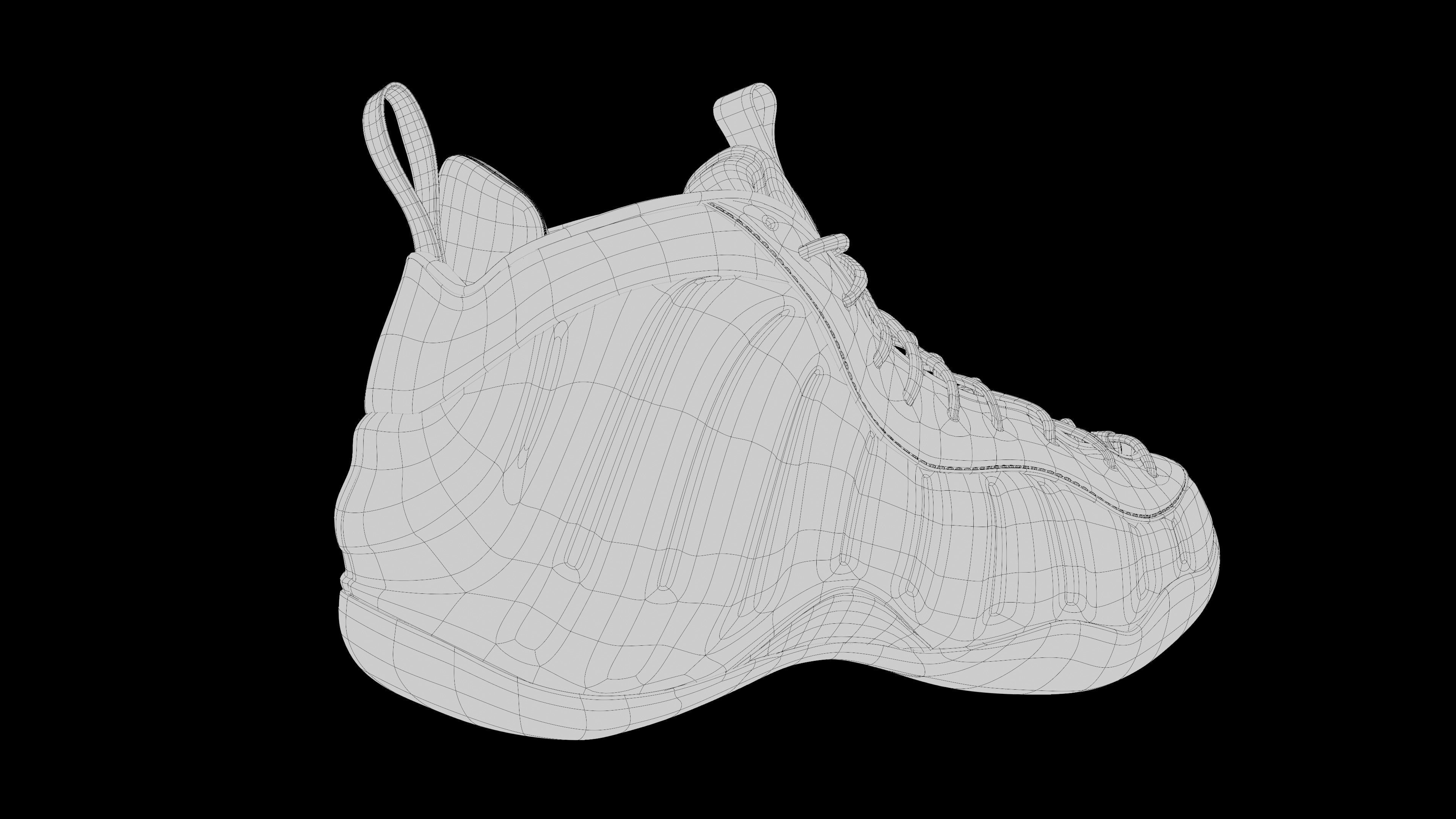 Nike Air Foamposite sneaker Low-poly 3D model_27