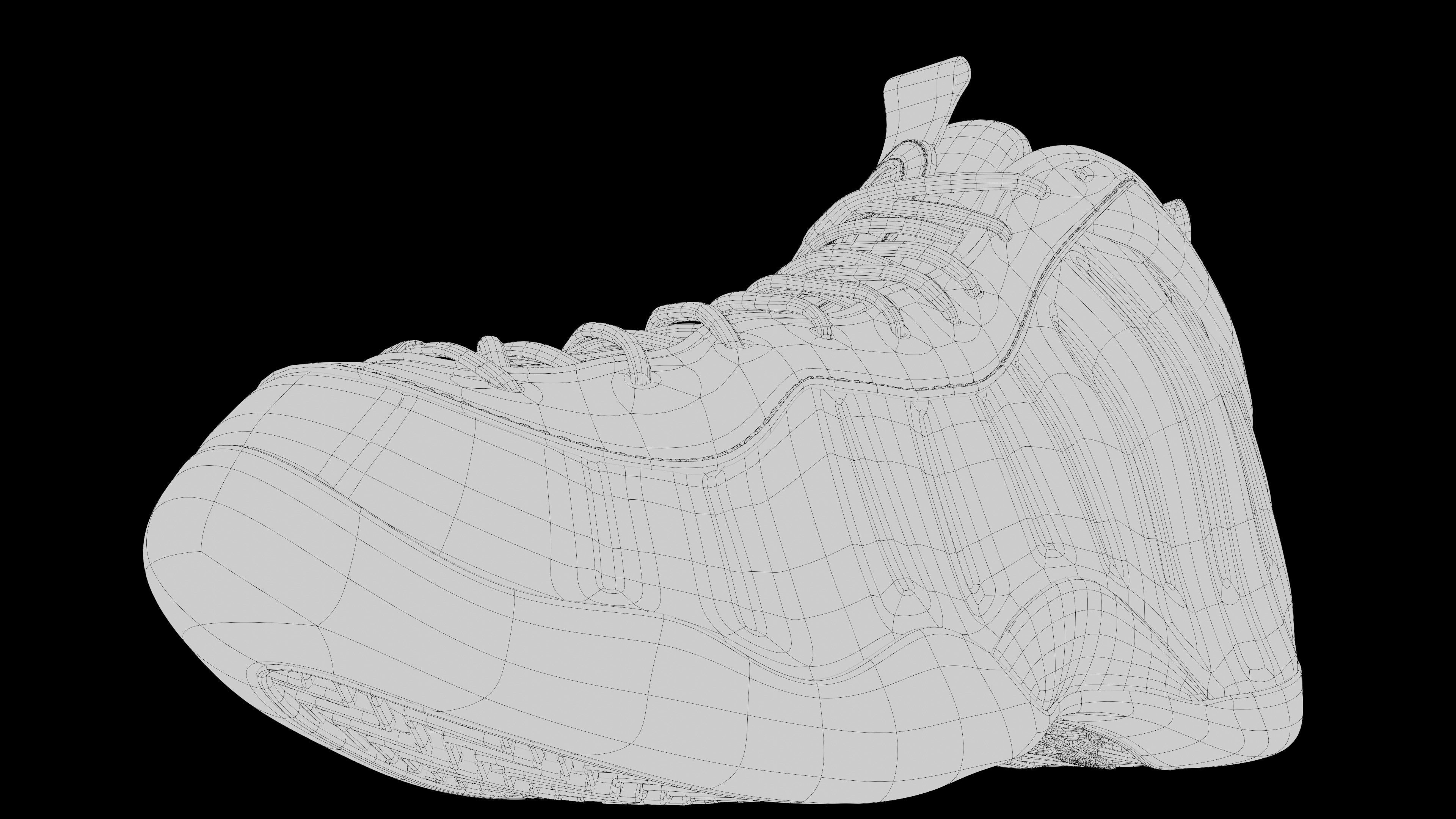 Nike Air Foamposite sneaker Low-poly 3D model_21