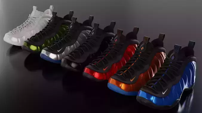 Nike Air Foamposite sneaker Low-poly 3D model