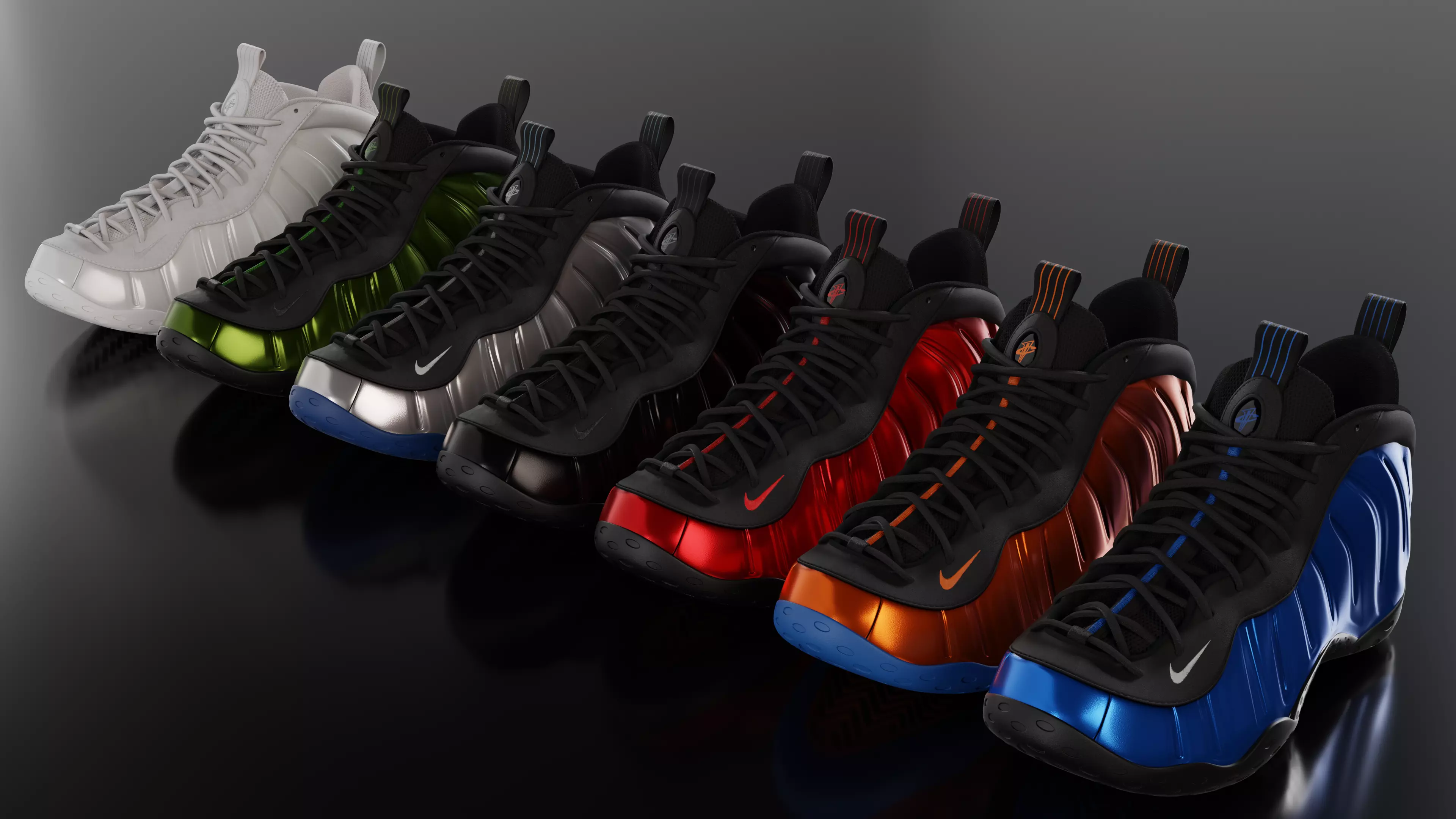 Nike Air Foamposite sneaker Low-poly 3D model_0