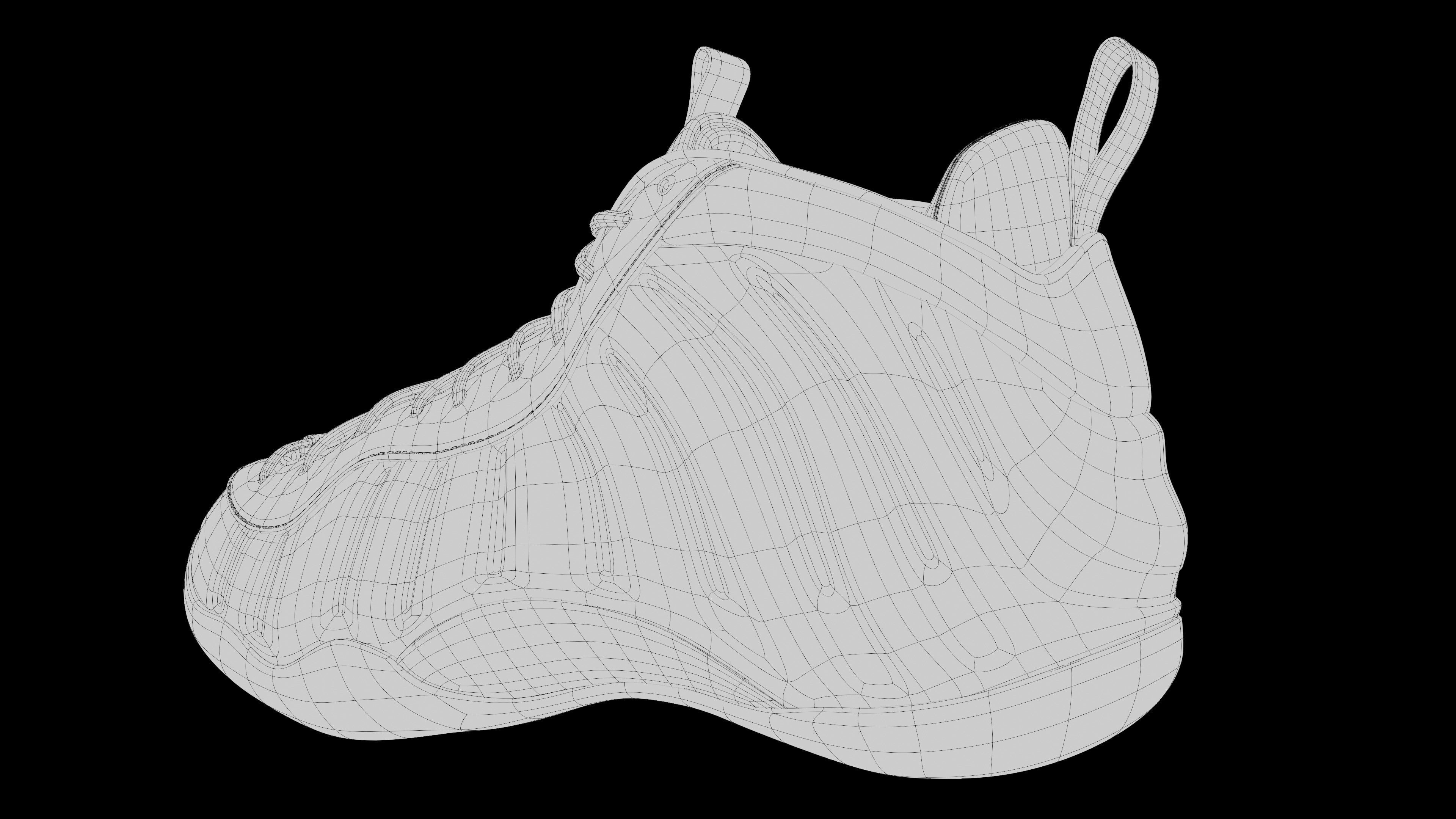 Nike Air Foamposite sneaker Low-poly 3D model_30