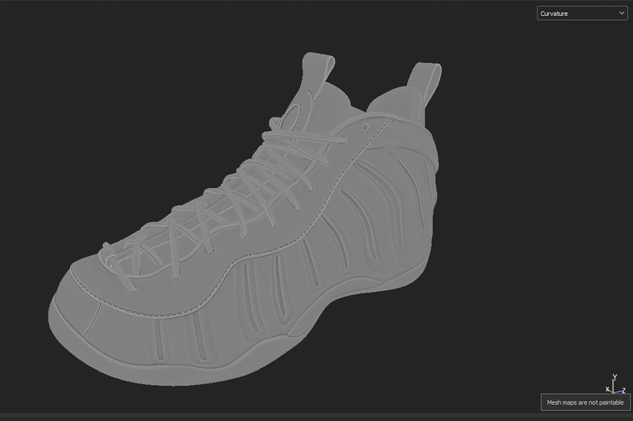 Nike Air Foamposite sneaker Low-poly 3D model_15