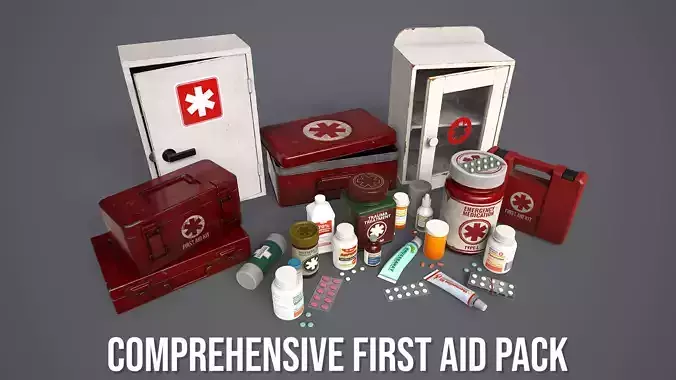 Comprehensive First Aid Pack 3D Model Collection