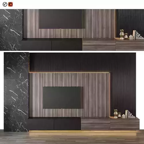 Modern TV Wall 22 3D model