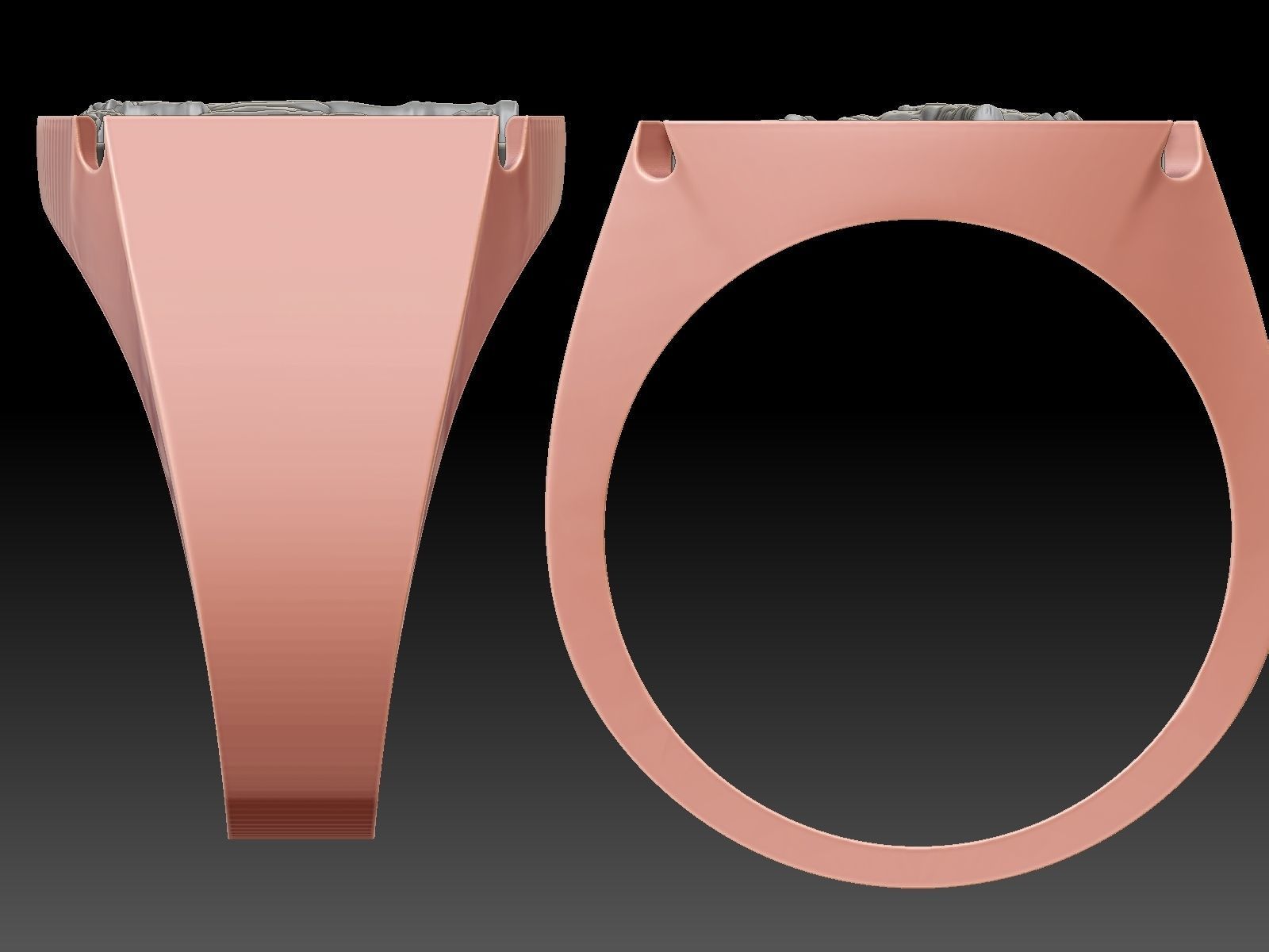 Horse man ring Sculpture jewelry Gold silver 3D print model_3