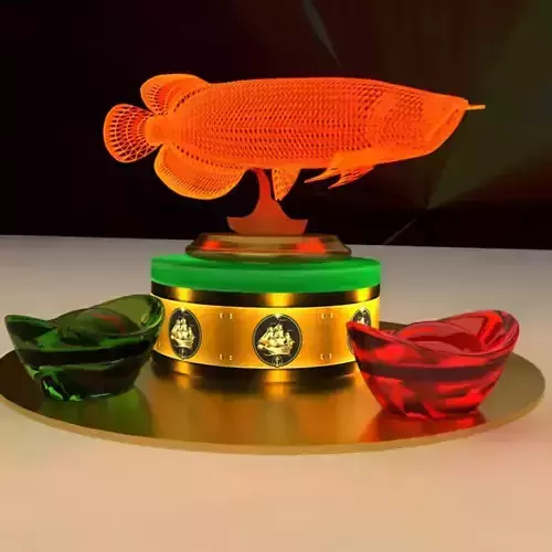 Chinese gold Ingot with led light fish  