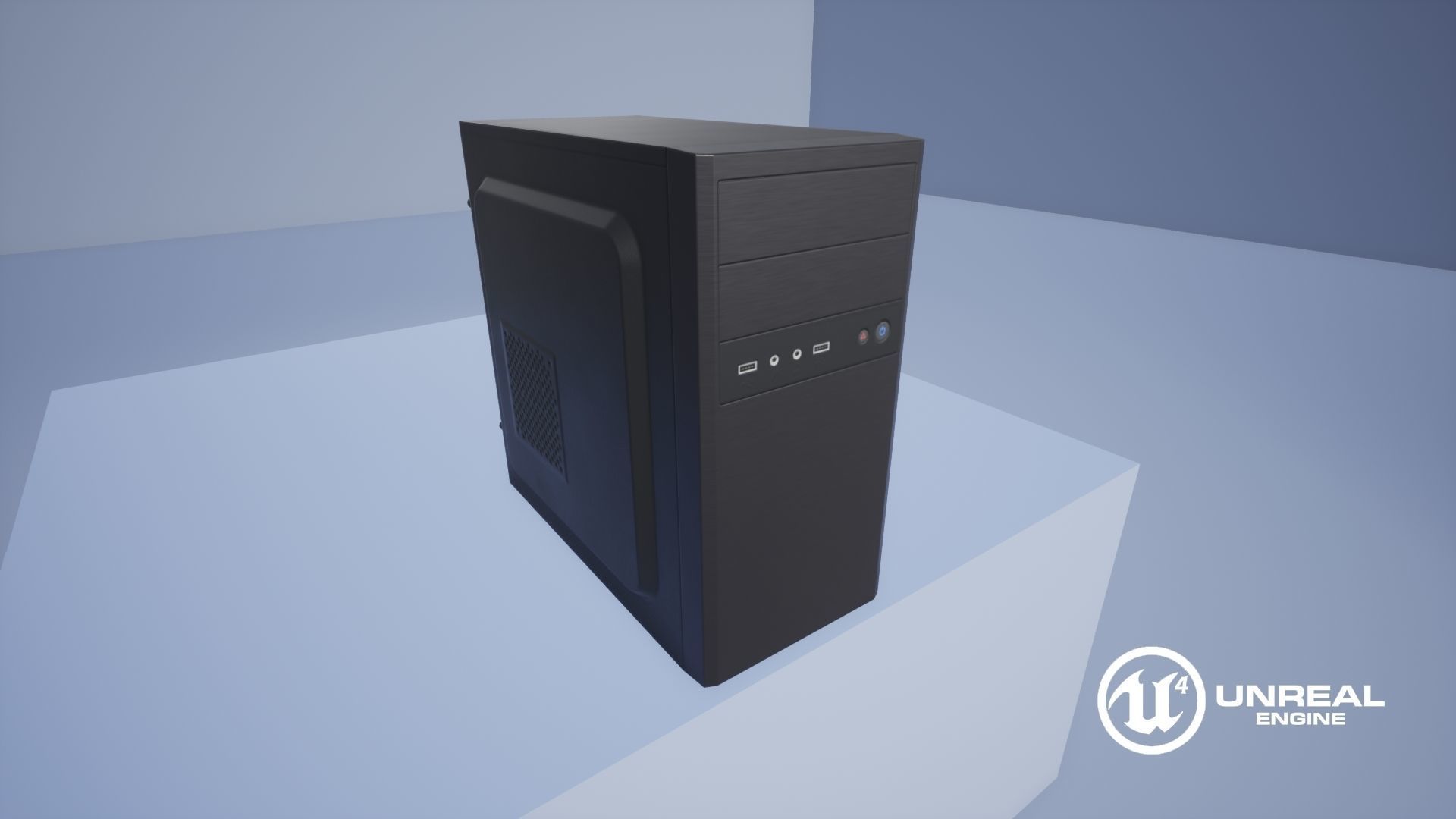 Computer Tower Low-poly 3D model_14