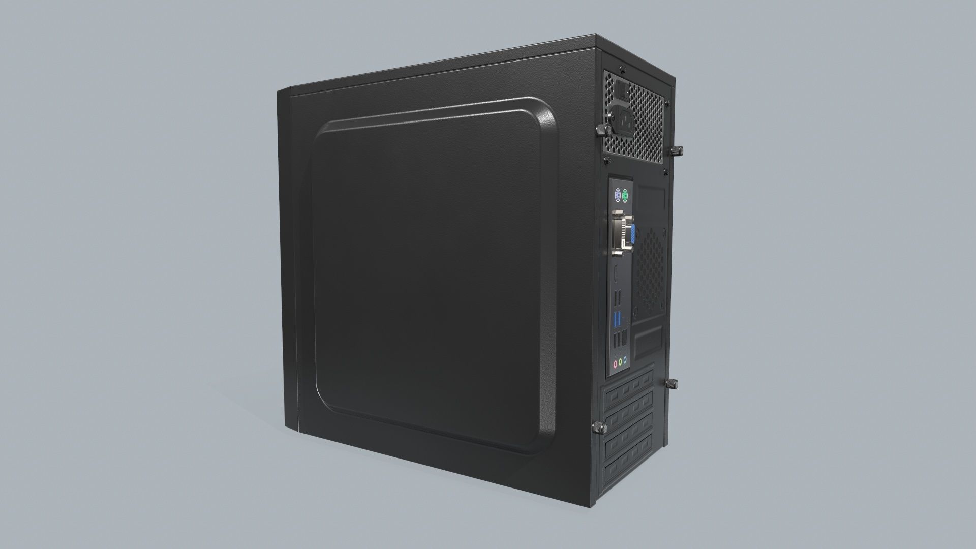 Computer Tower Low-poly 3D model_9