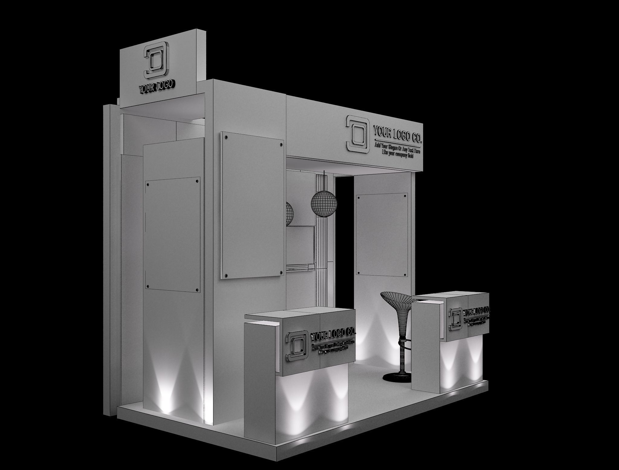 Booth Exhibition Stand a530a 3D model_9