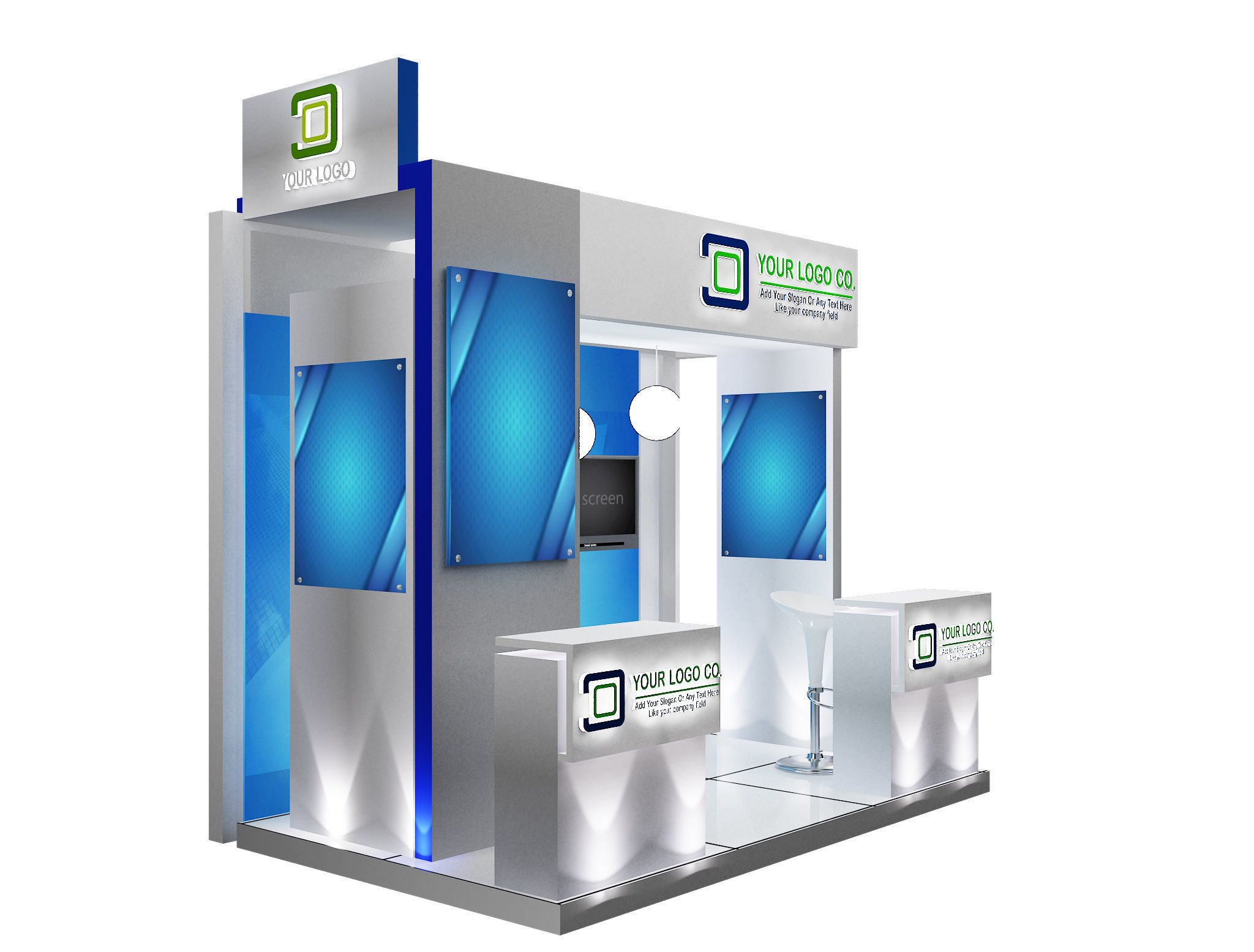 Booth Exhibition Stand a530a 3D model_8