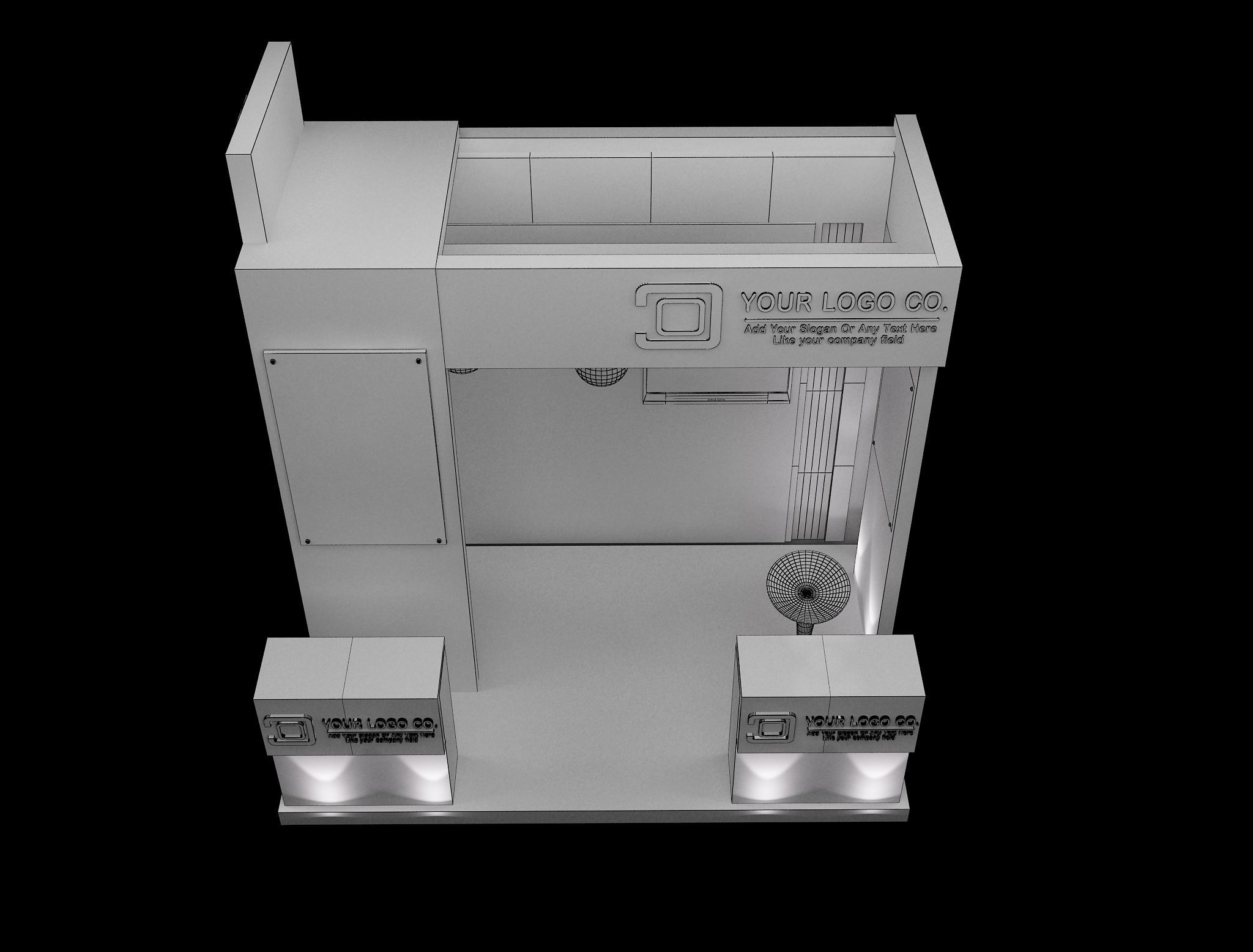 Booth Exhibition Stand a530a 3D model_11