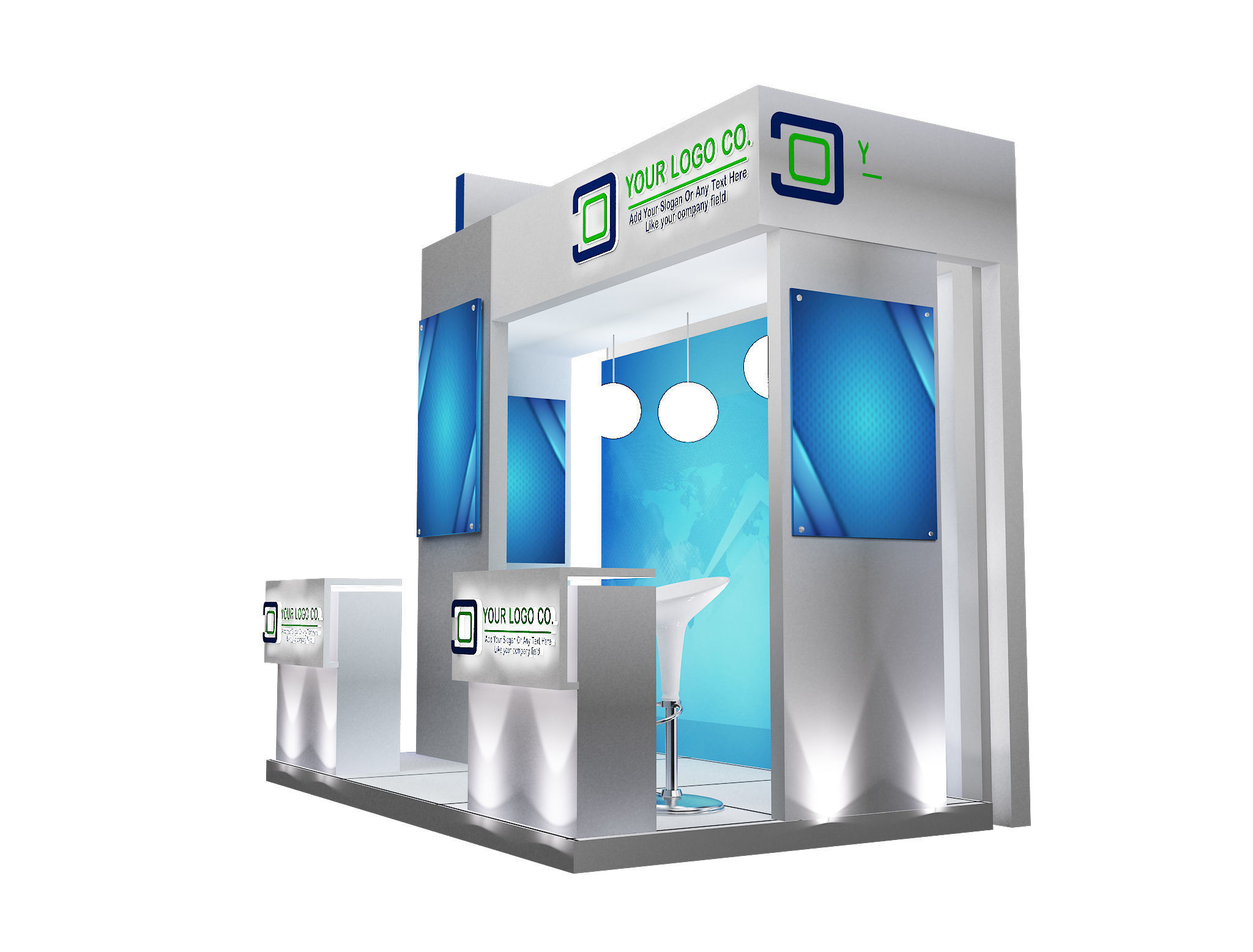 Booth Exhibition Stand a530a 3D model_6