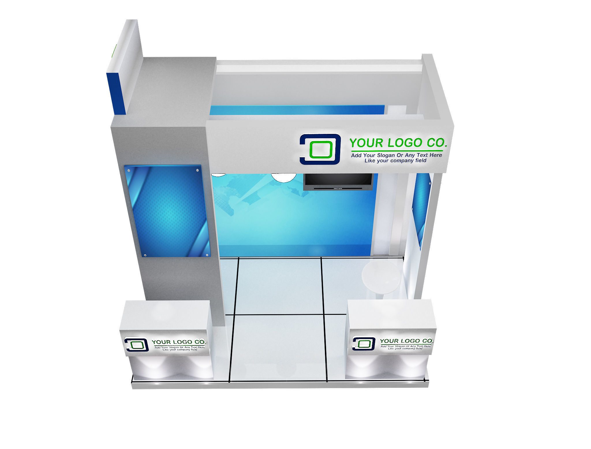 Booth Exhibition Stand a530a 3D model_10