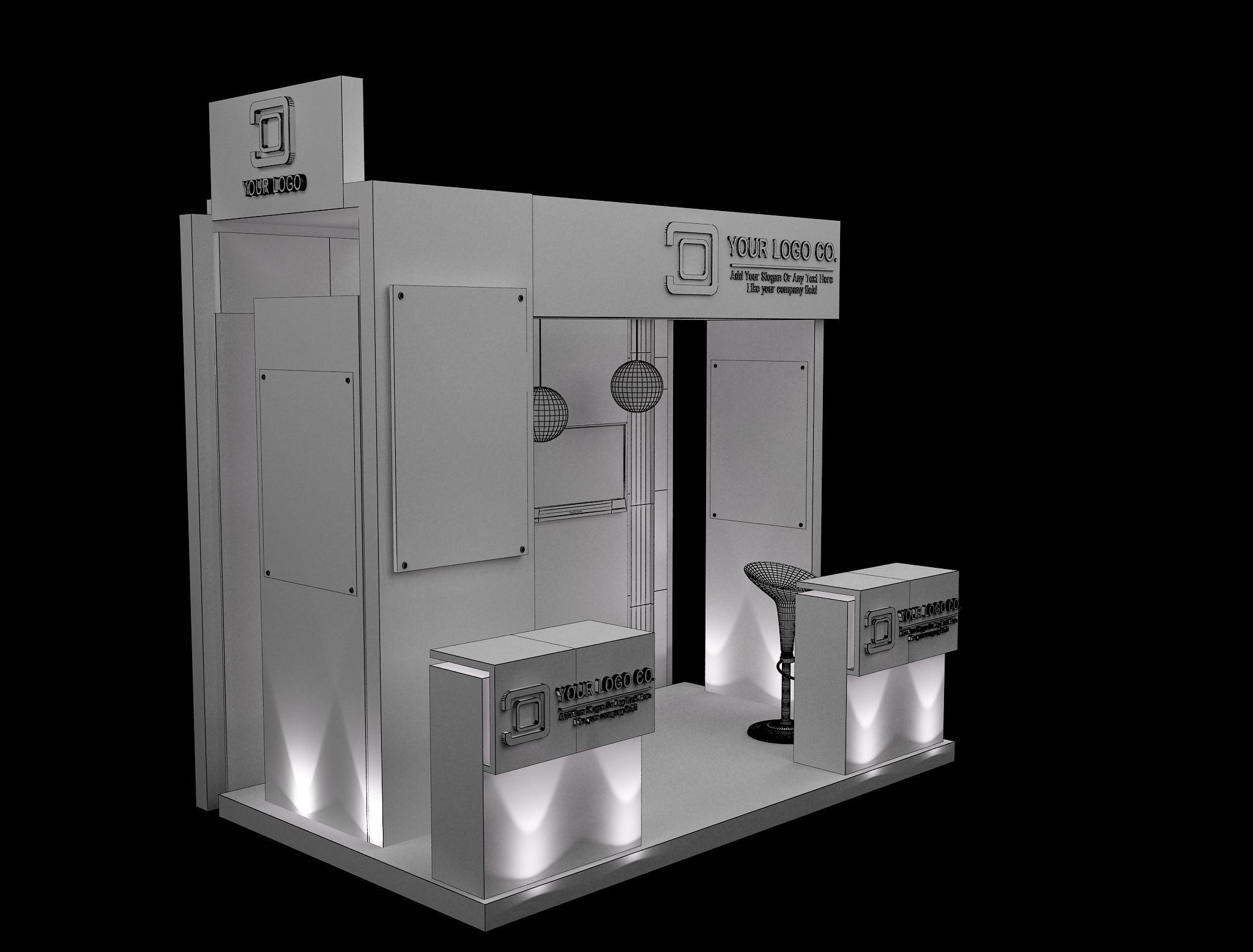 Booth Exhibition Stand a530a 3D model_5