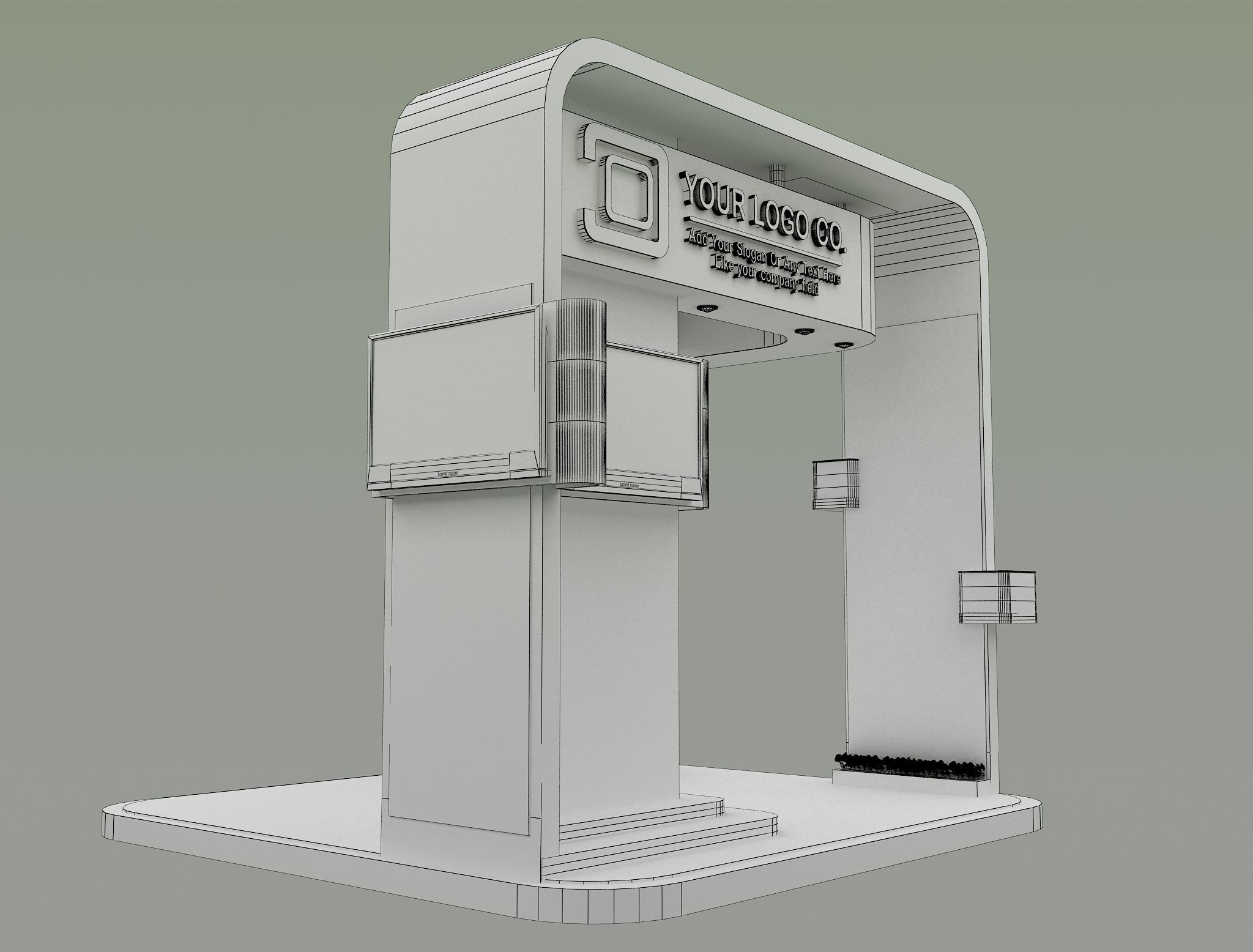 Booth Exhibition Stand a531a 3D model_11