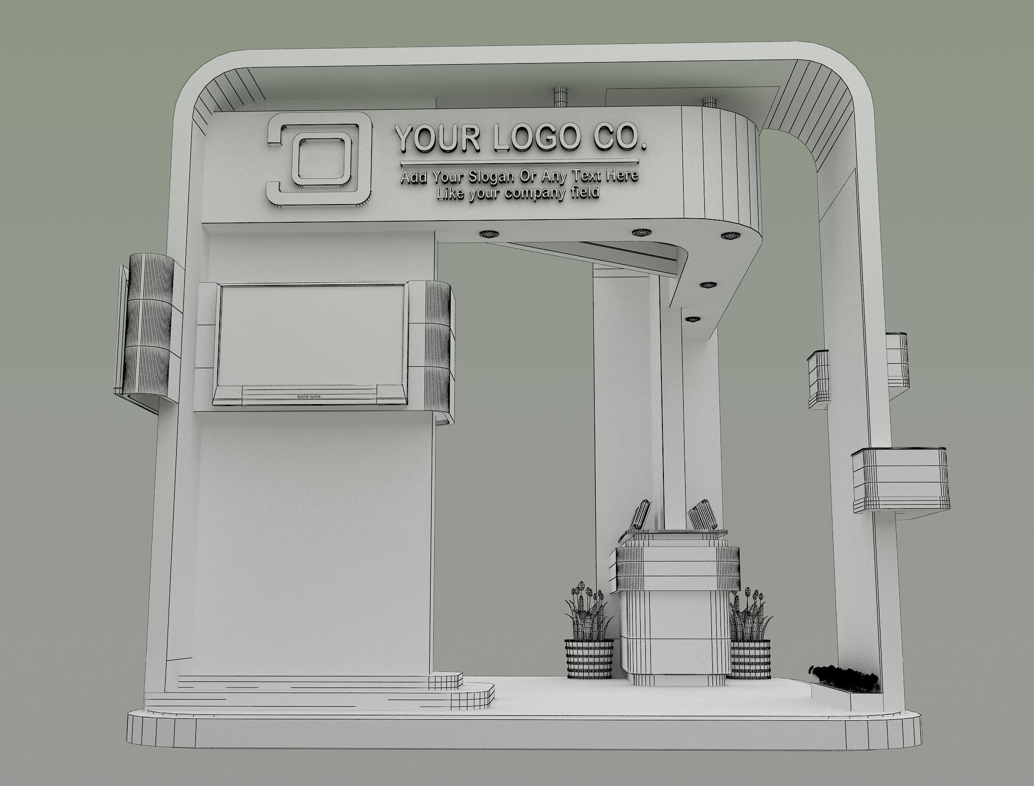 Booth Exhibition Stand a531a 3D model_9
