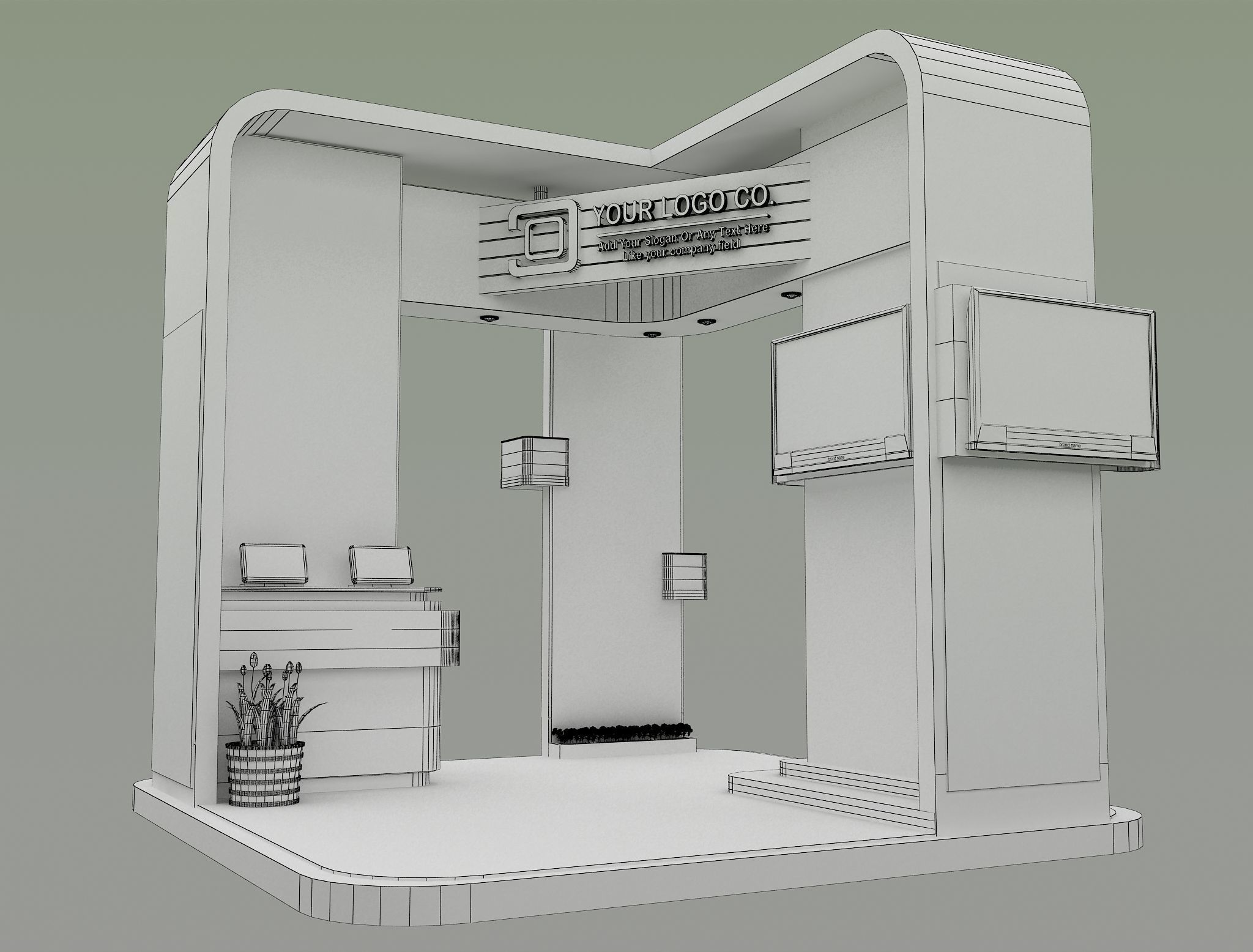 Booth Exhibition Stand a531a 3D model_7