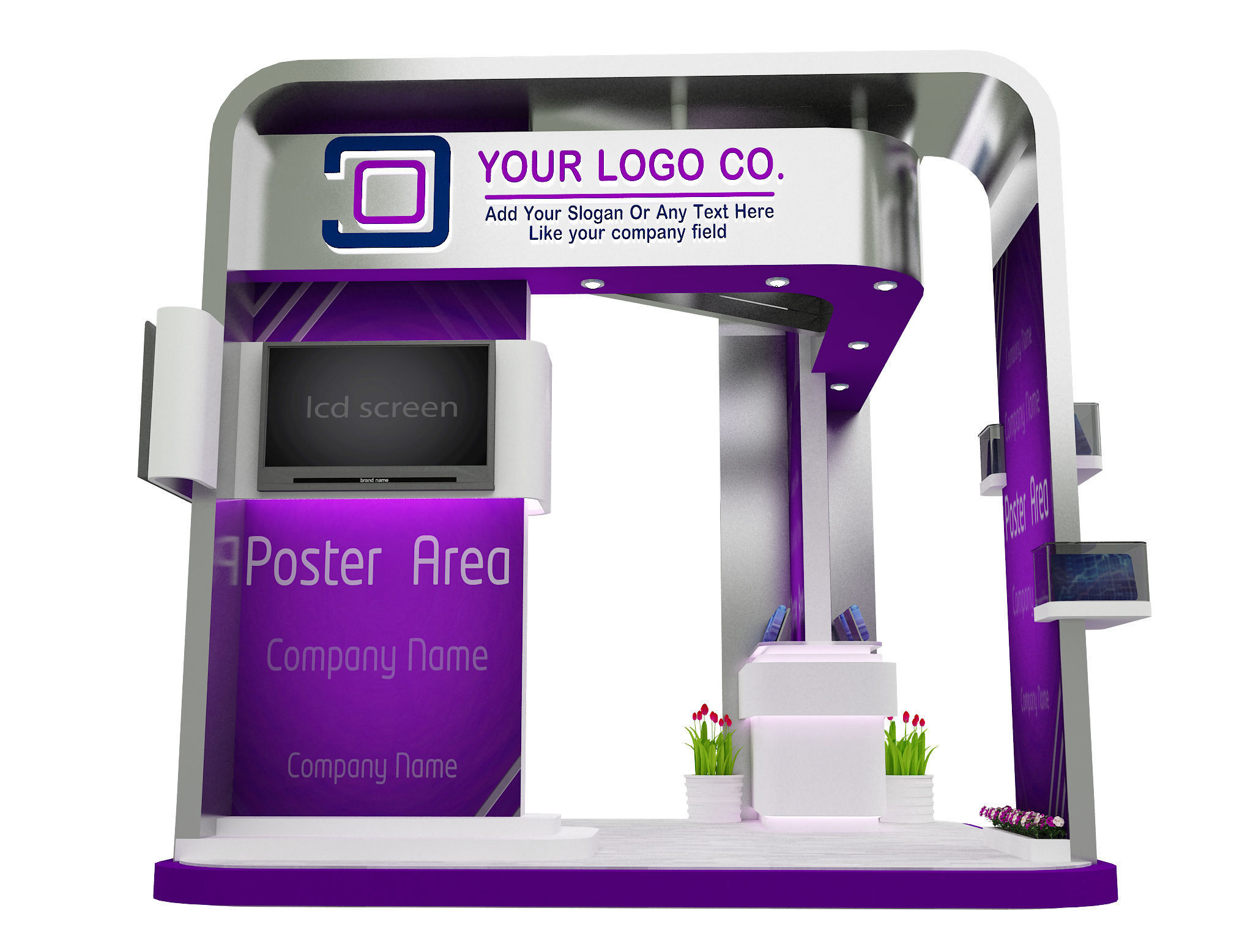 Booth Exhibition Stand a531a 3D model_8