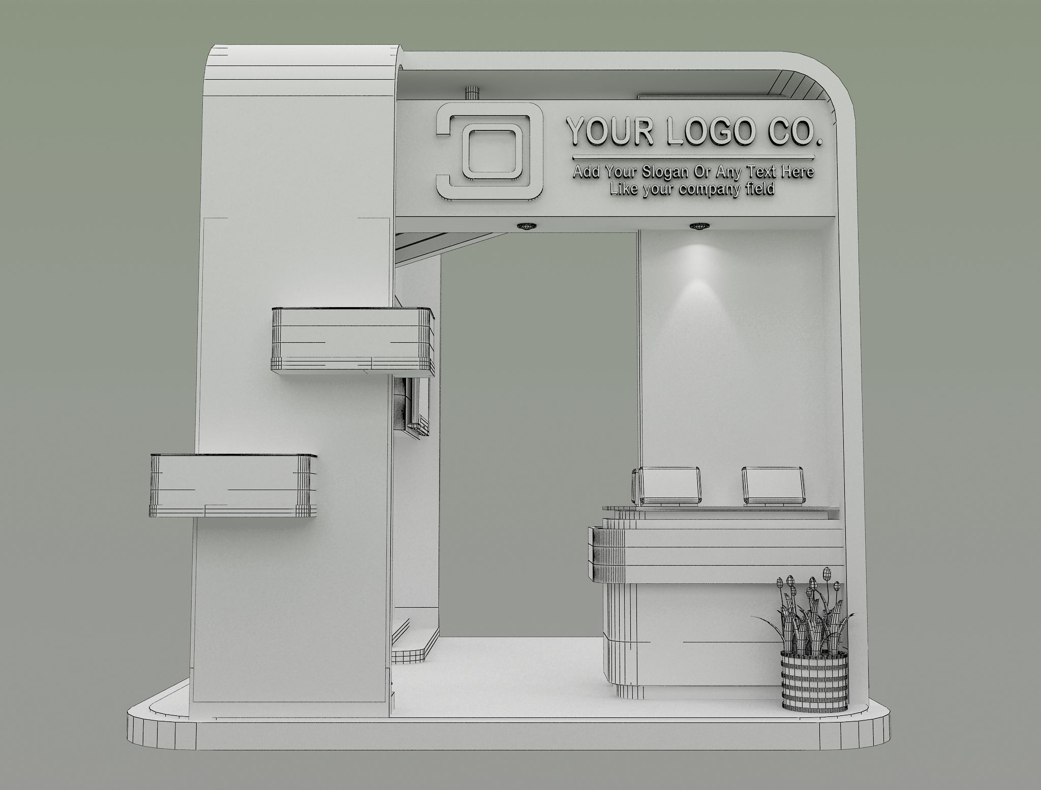 Booth Exhibition Stand a531a 3D model_3