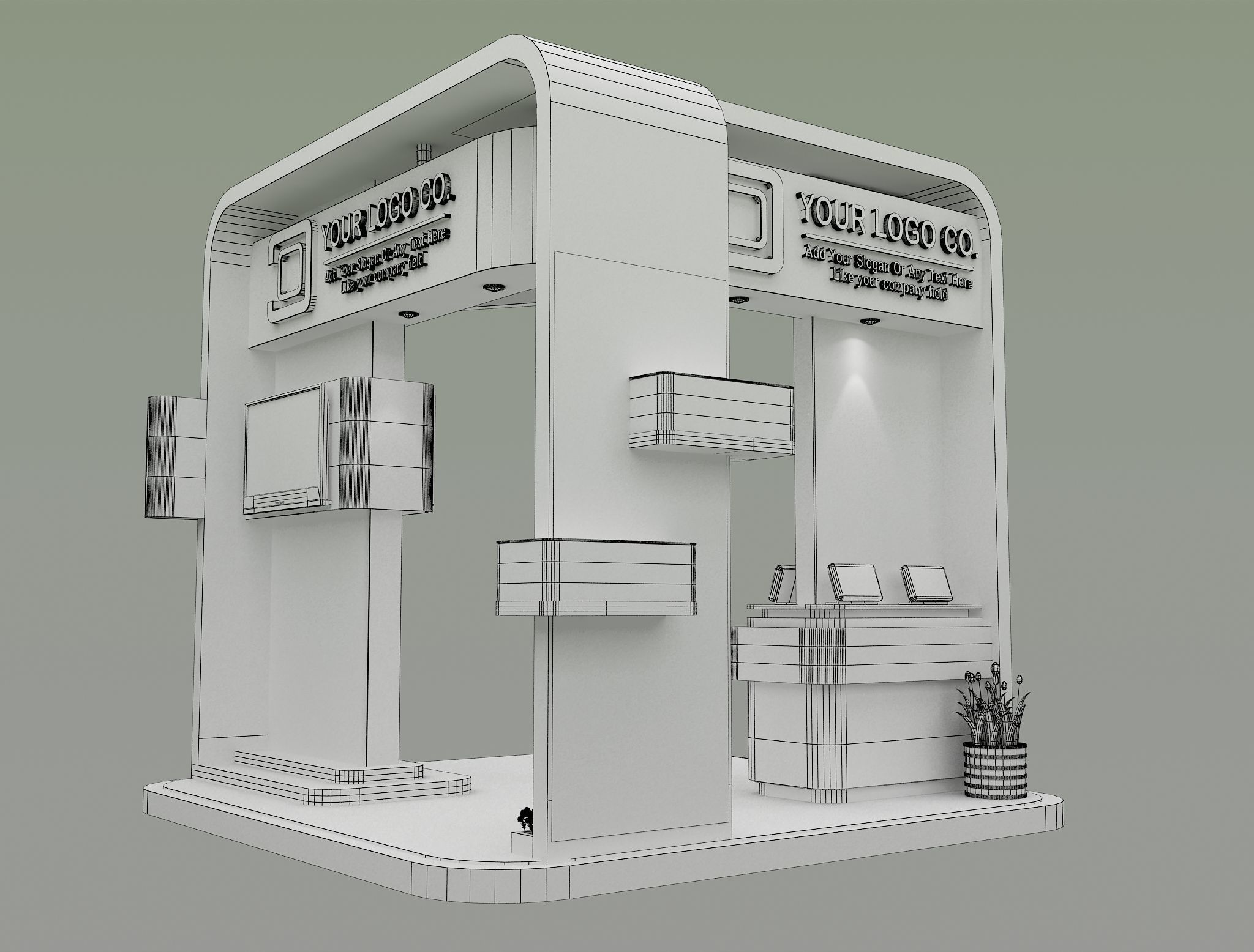 Booth Exhibition Stand a531a 3D model_1