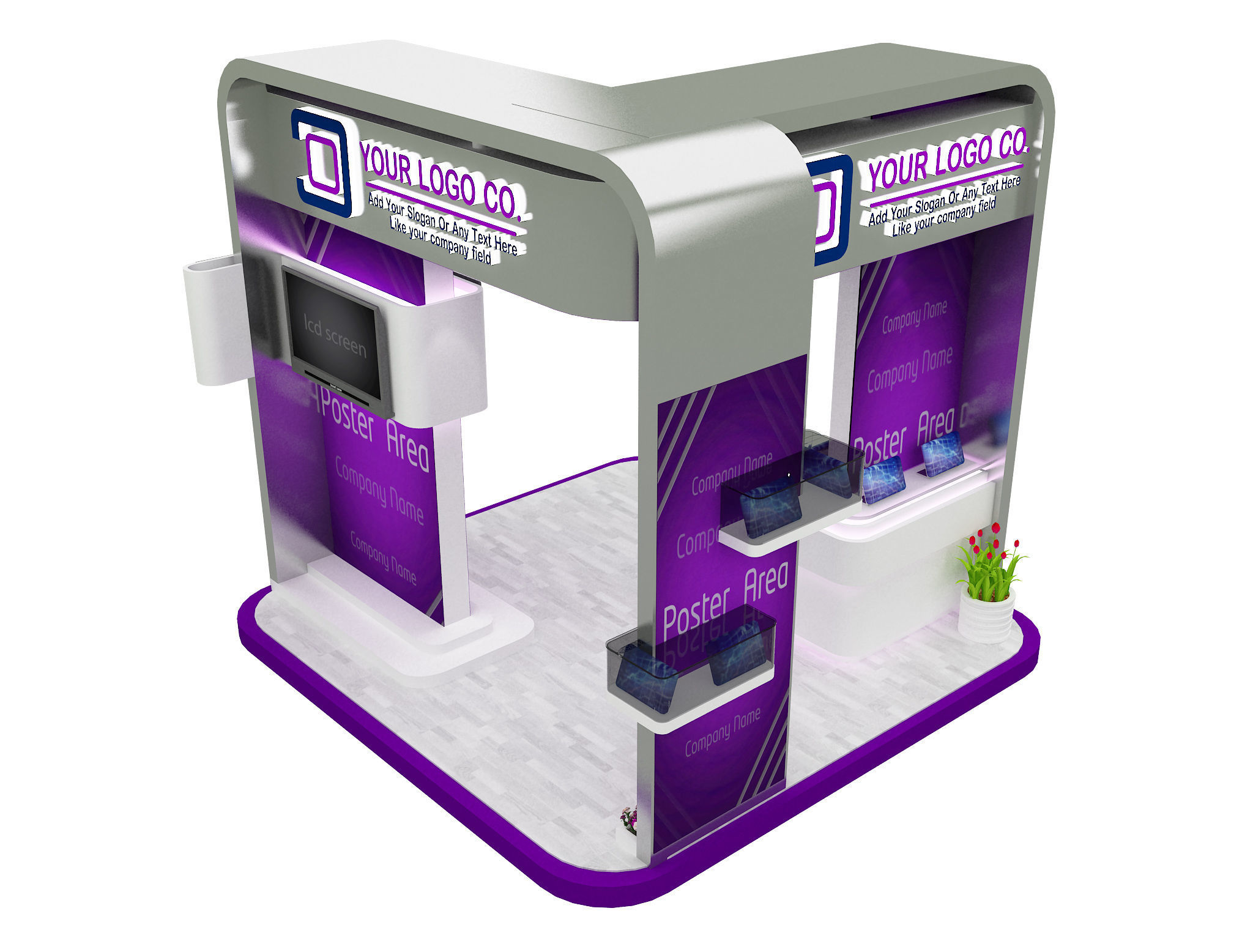 Booth Exhibition Stand a531a 3D model_14