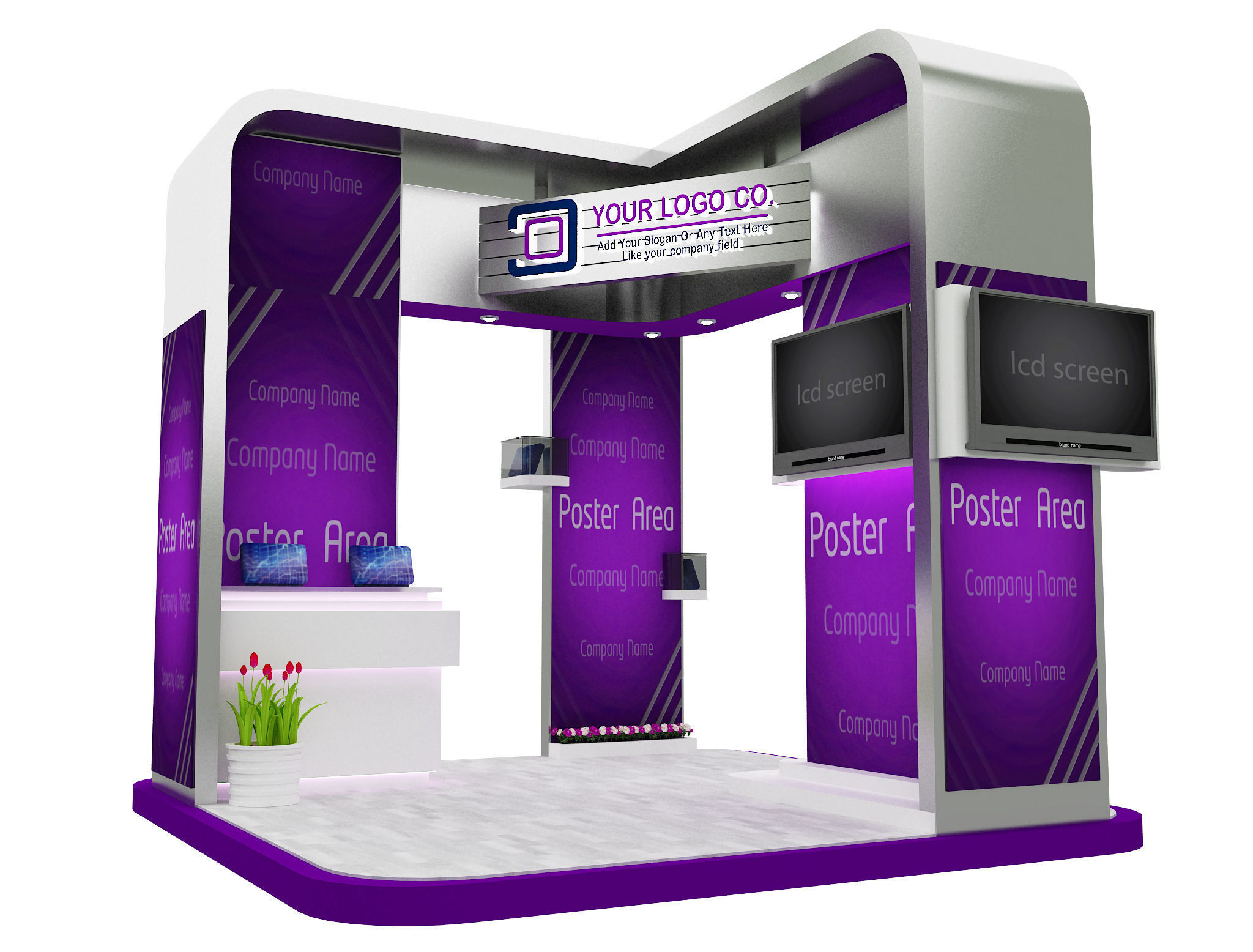 Booth Exhibition Stand a531a 3D model_6