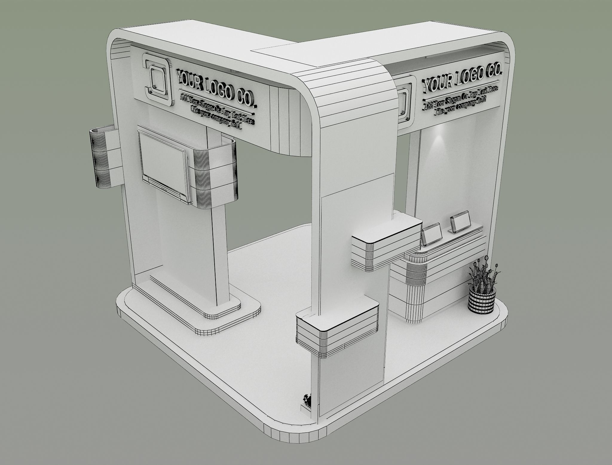 Booth Exhibition Stand a531a 3D model_15