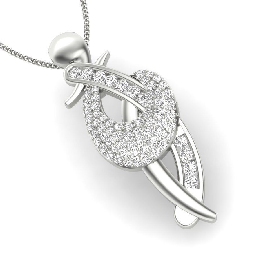 Women Pendant 3D print model_11