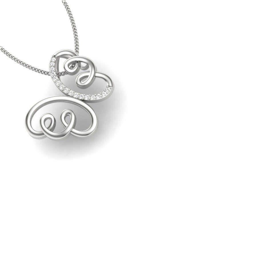 diamond pendant for women  3D print model_4