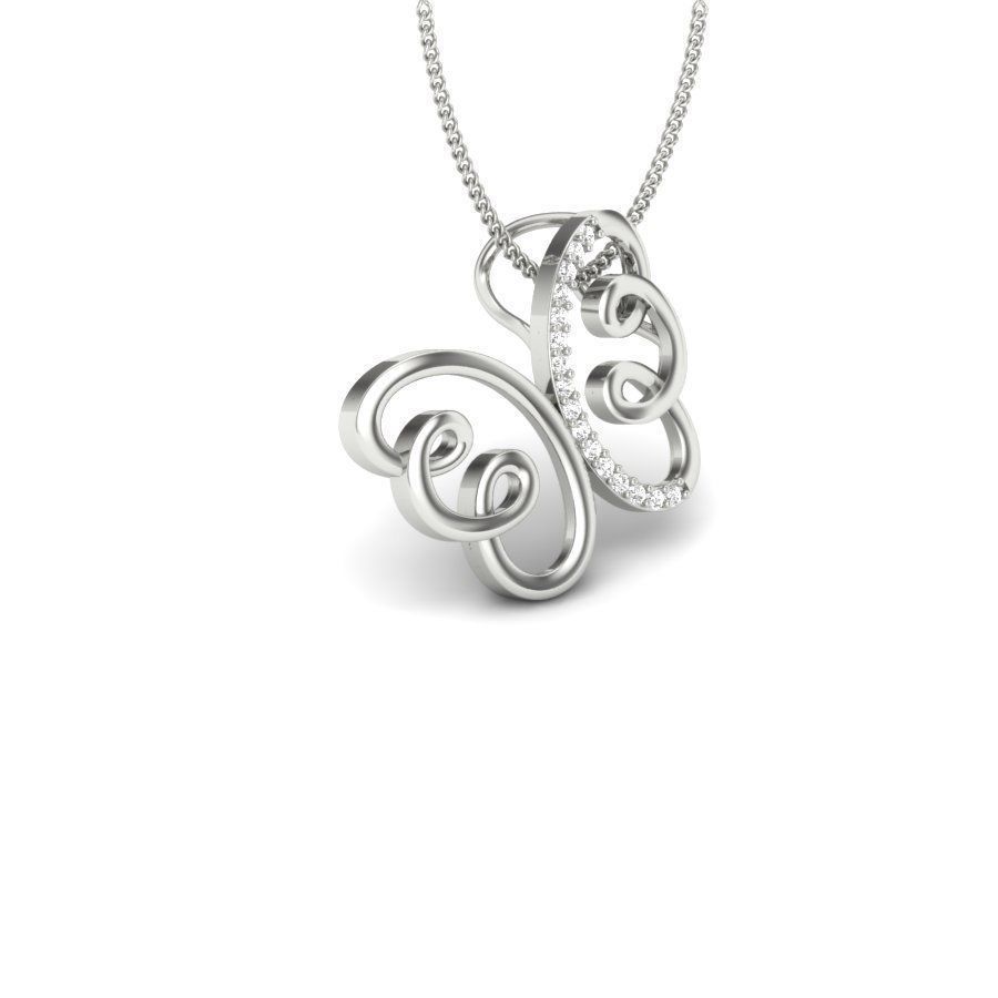 diamond pendant for women  3D print model_14