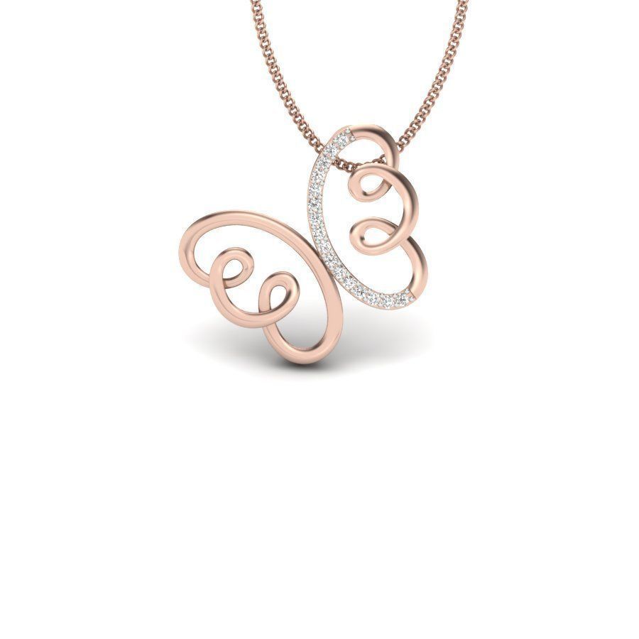 diamond pendant for women  3D print model_9