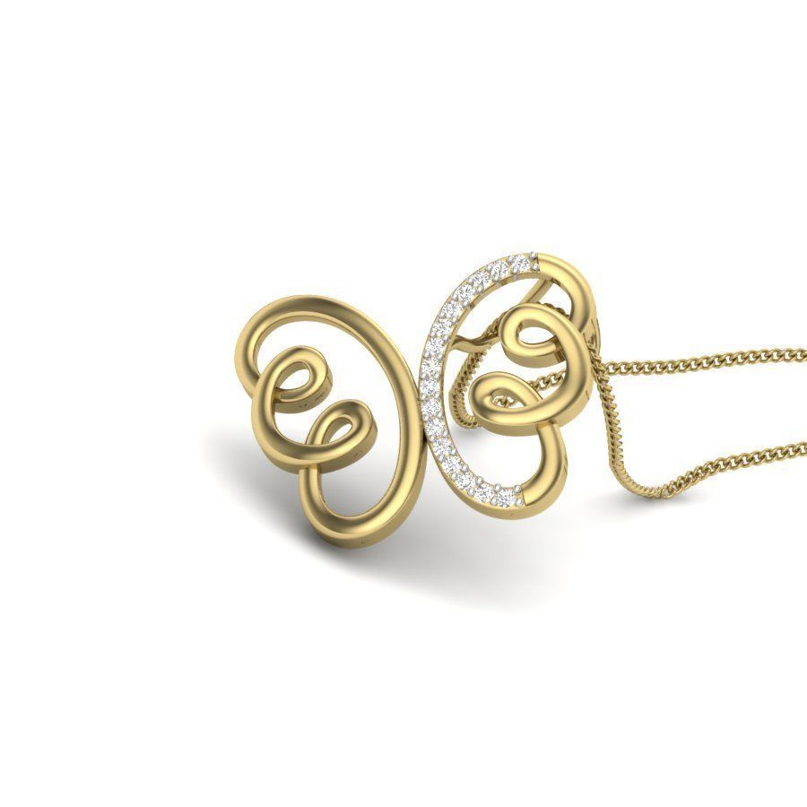 diamond pendant for women  3D print model_8