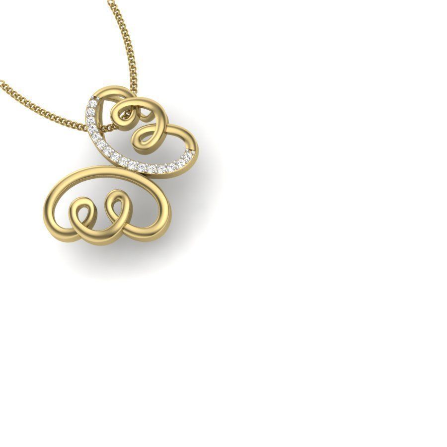 diamond pendant for women  3D print model_1