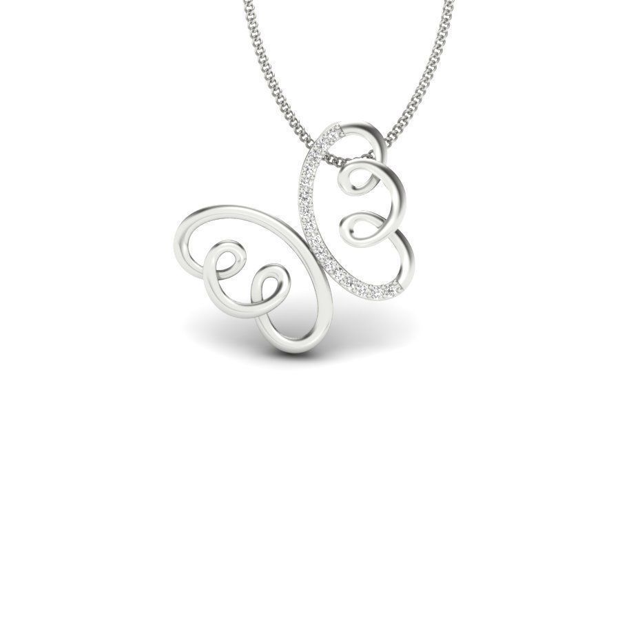 diamond pendant for women  3D print model_13