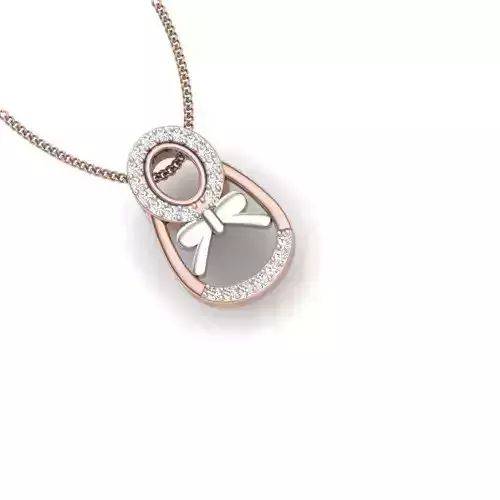 solitaire engagement women pendant 3dm render detail 