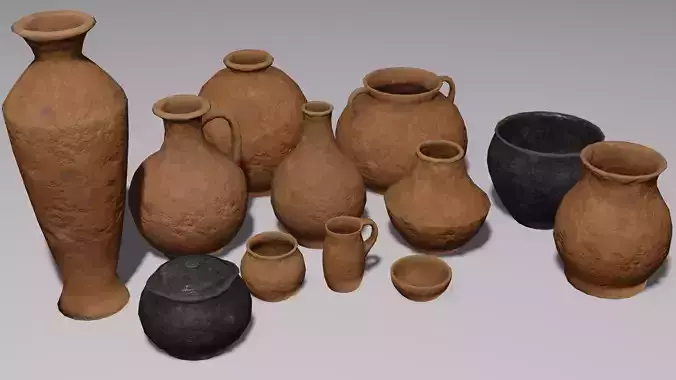 Ancient clay pottery