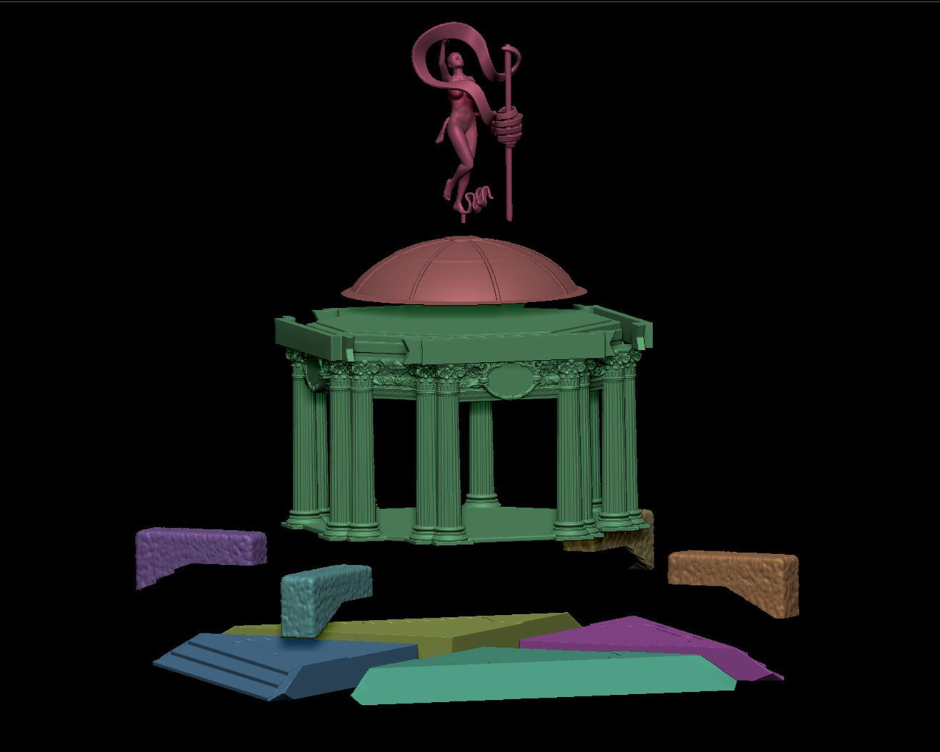 Neoclassical Temple - 3d printing model 3D print model_5