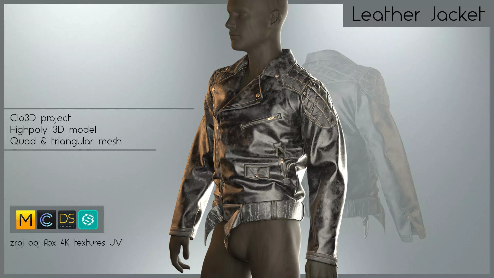 LEATHER JACKET 3D model_0