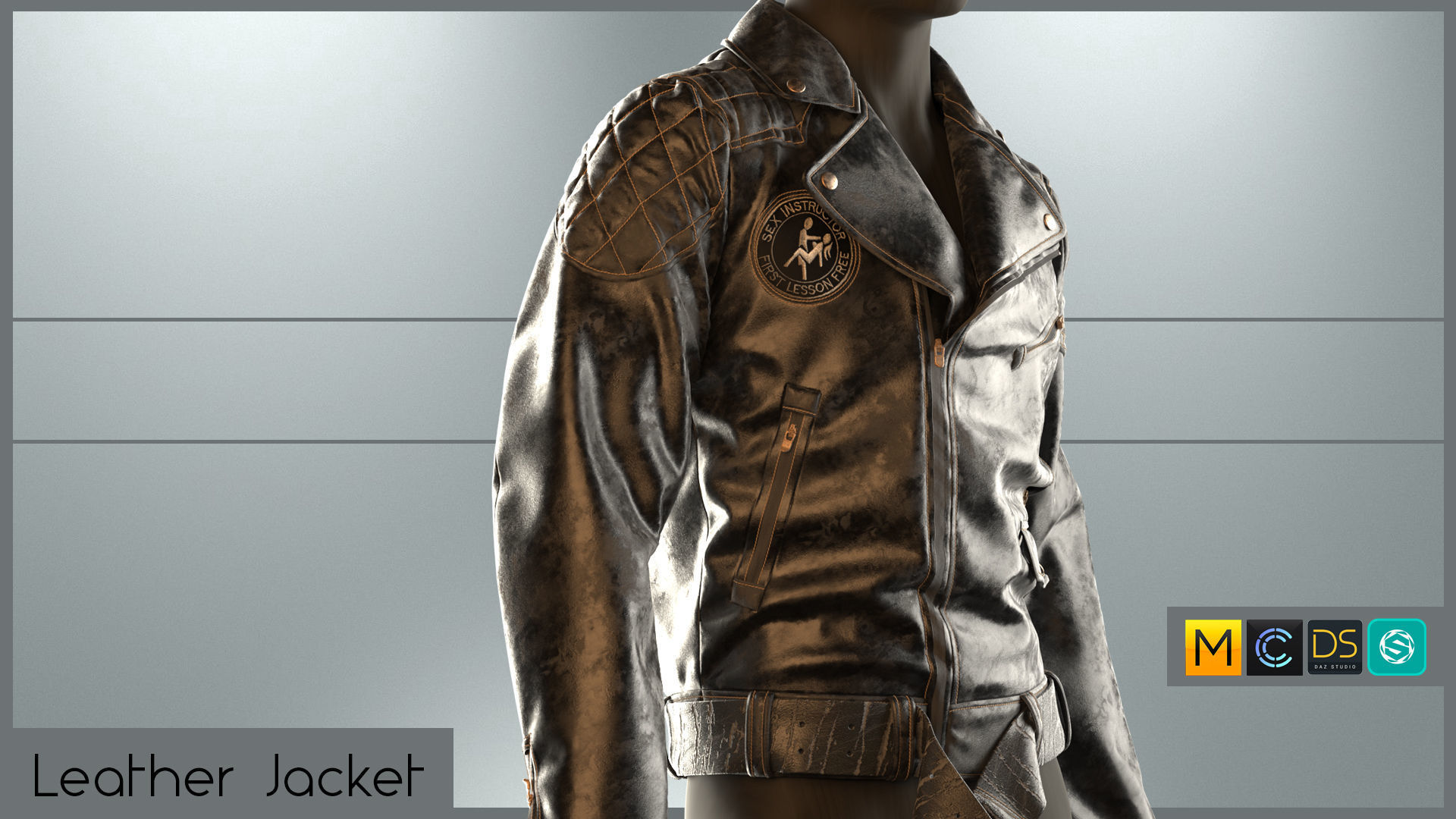 LEATHER JACKET 3D model_3