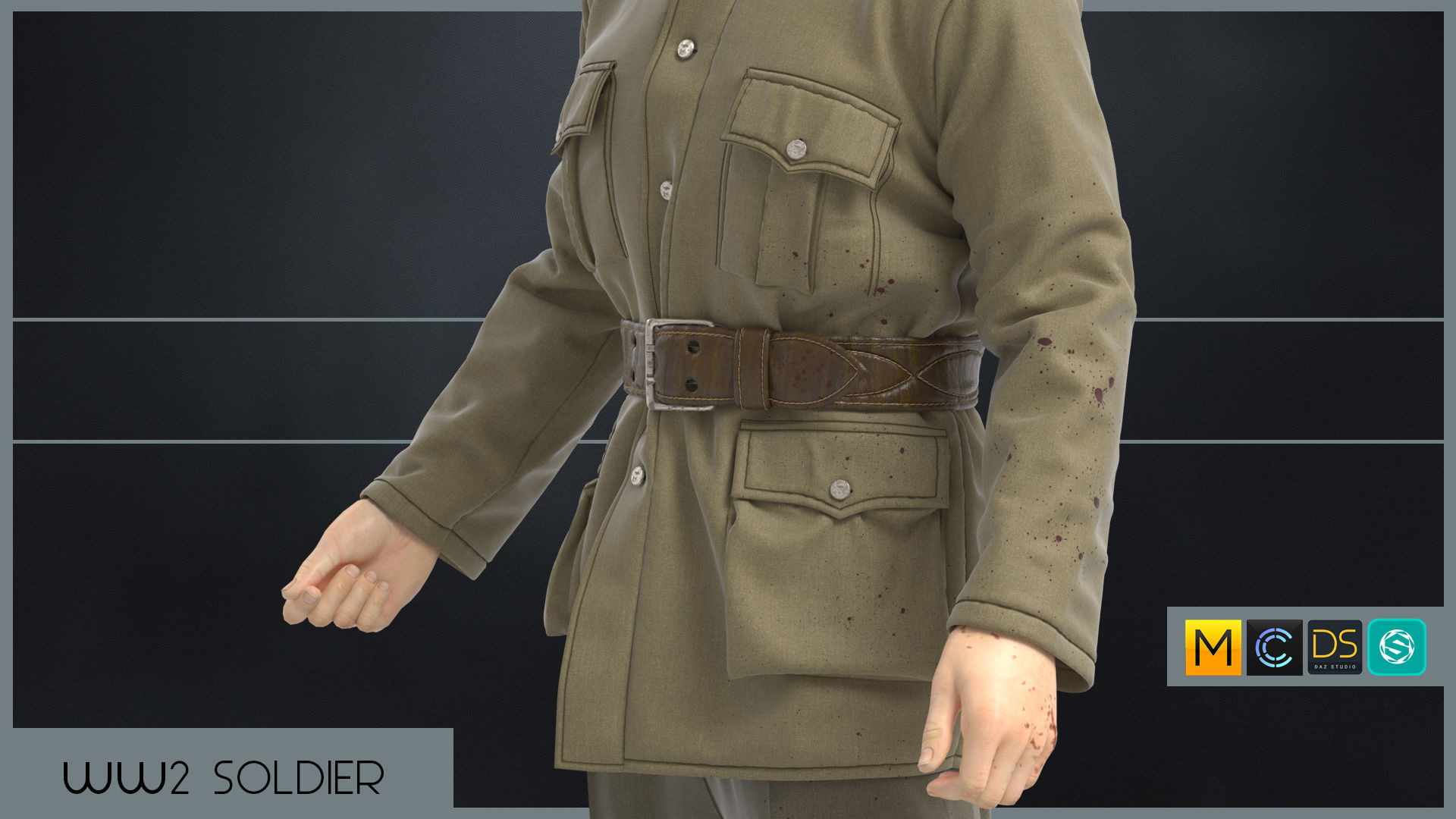 WW2 SOLDIER 3D model_3