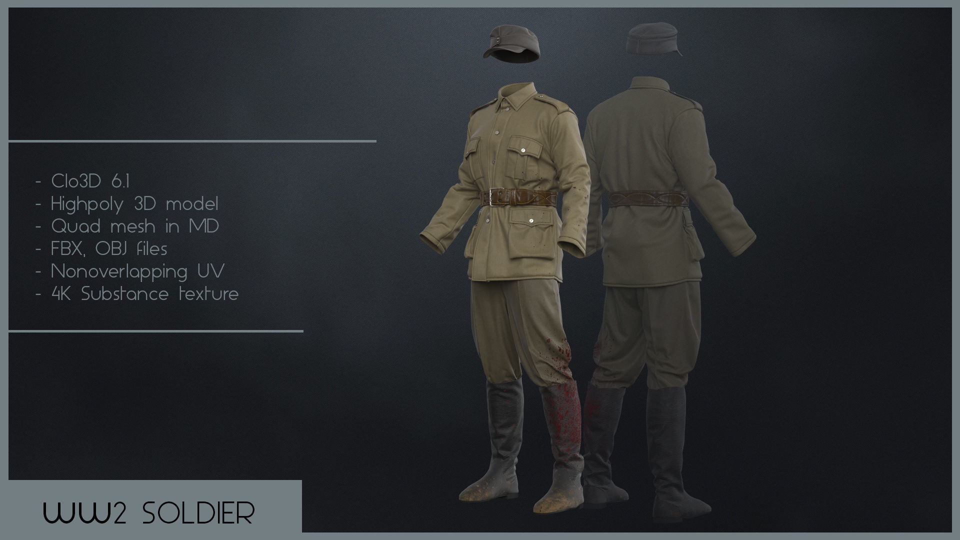 WW2 SOLDIER 3D model_1