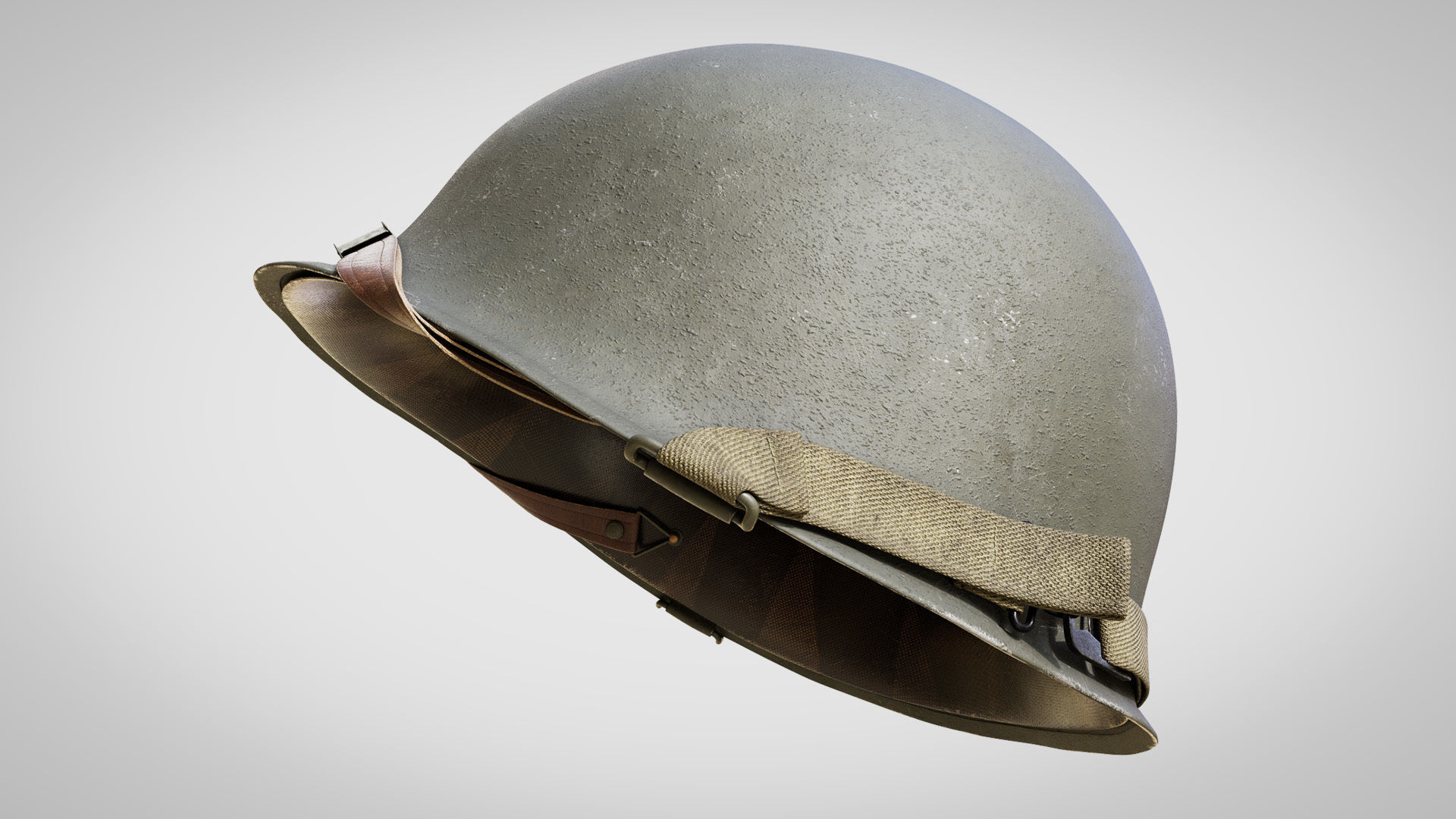 US WWII M1 Combat Helmet  3D model_3