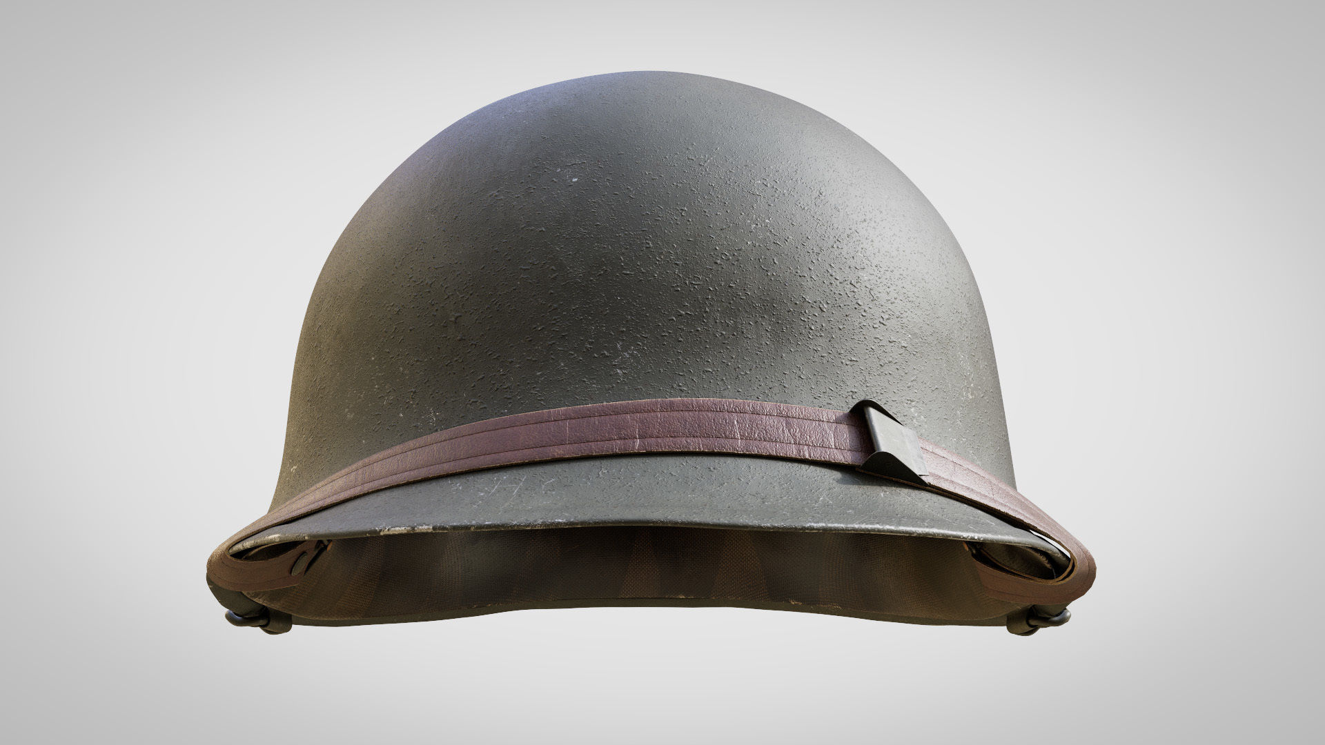 US WWII M1 Combat Helmet  3D model_4
