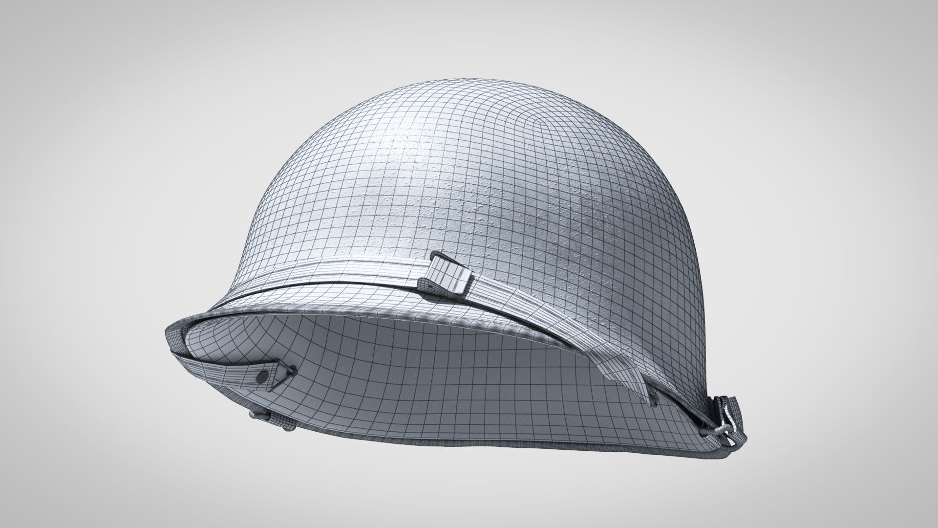US WWII M1 Combat Helmet  3D model_9
