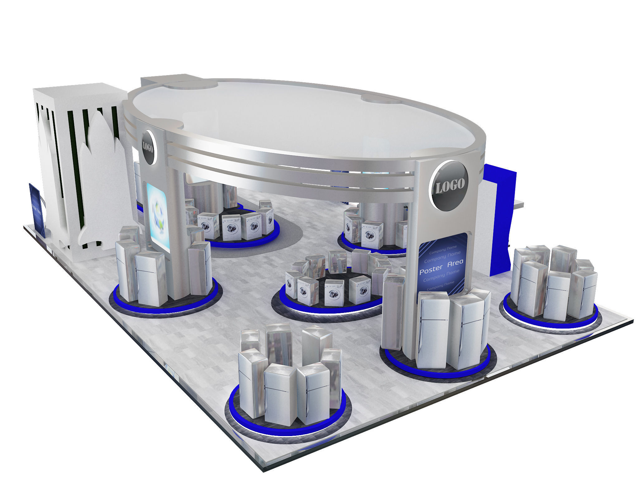 Booth Exhibition Stand a538a 3D model_4
