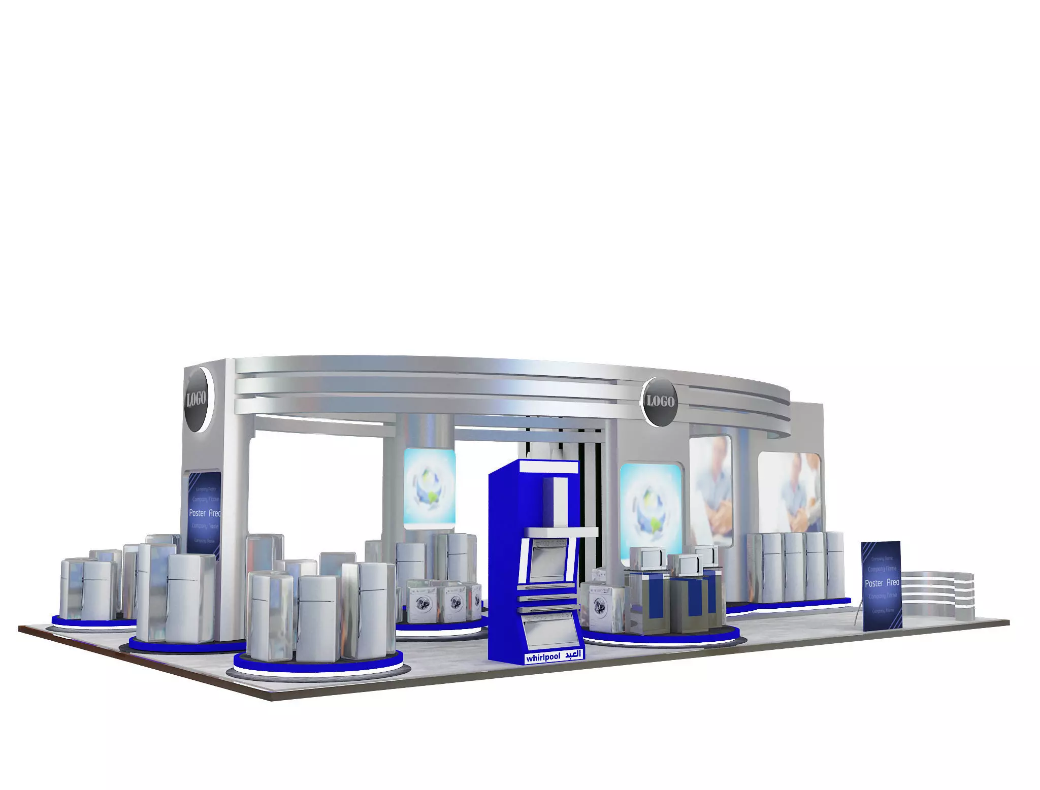 Booth Exhibition Stand a538a 3D model_0