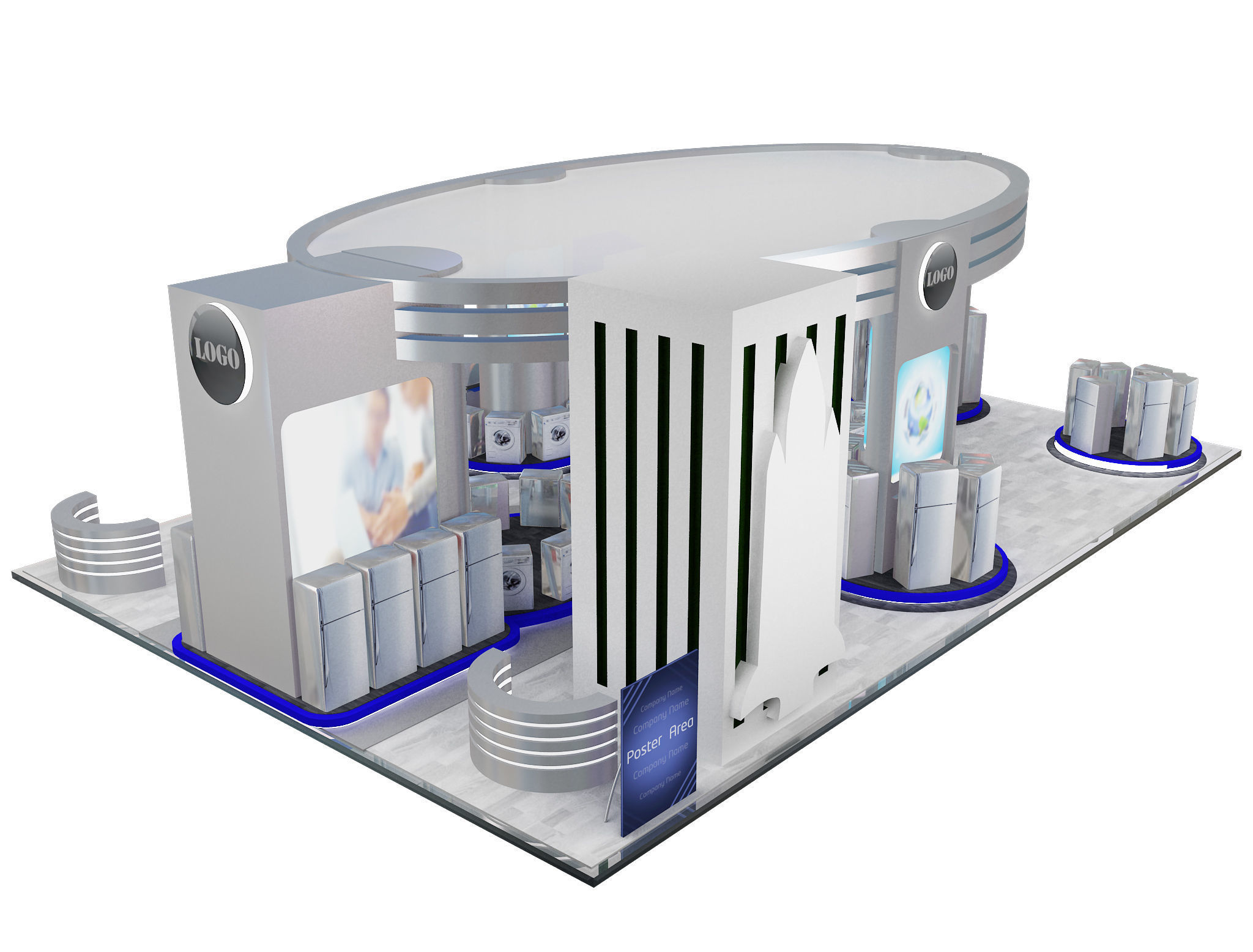 Booth Exhibition Stand a538a 3D model_14