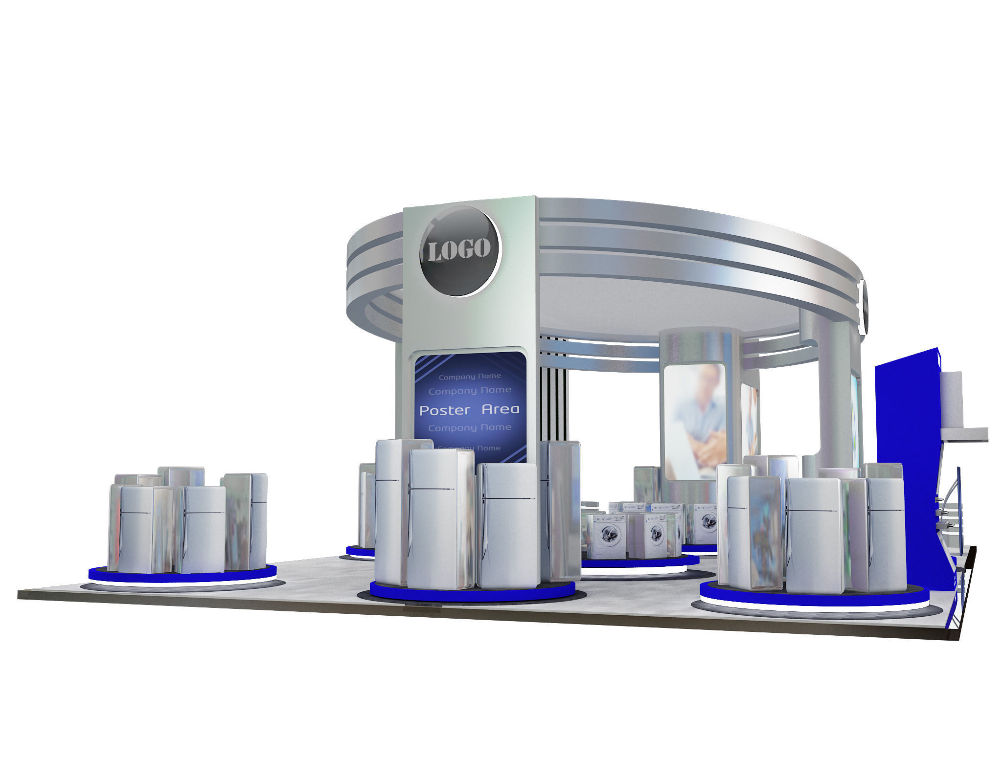 Booth Exhibition Stand a538a 3D model_12